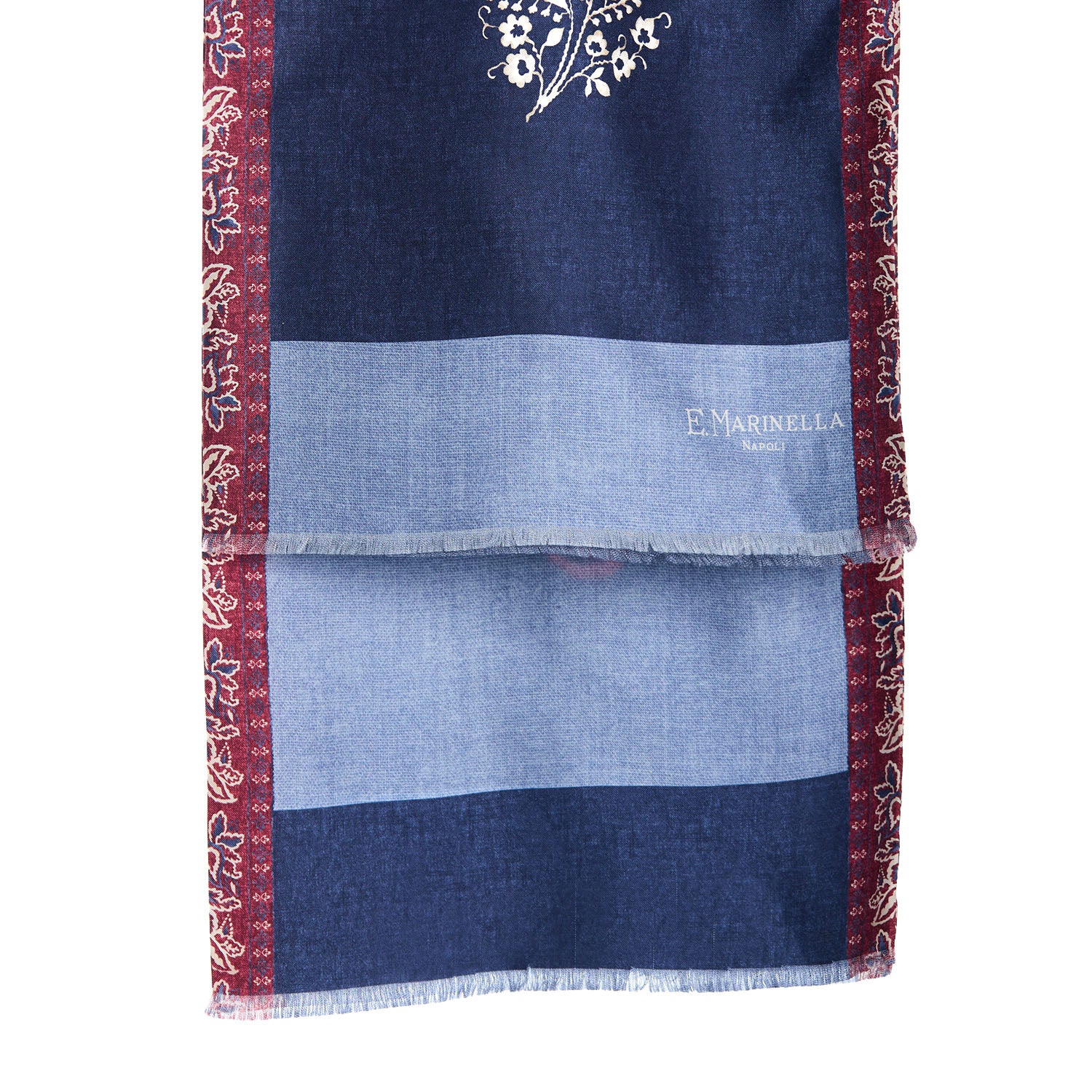 DARK BLUE DOUBLE SILK SCARF - Image 2