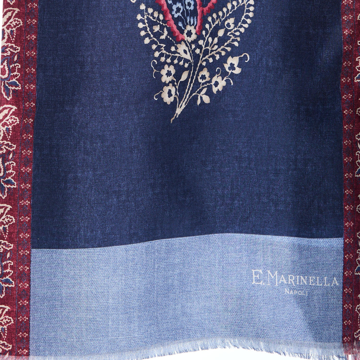 DARK BLUE DOUBLE SILK SCARF - Image 3