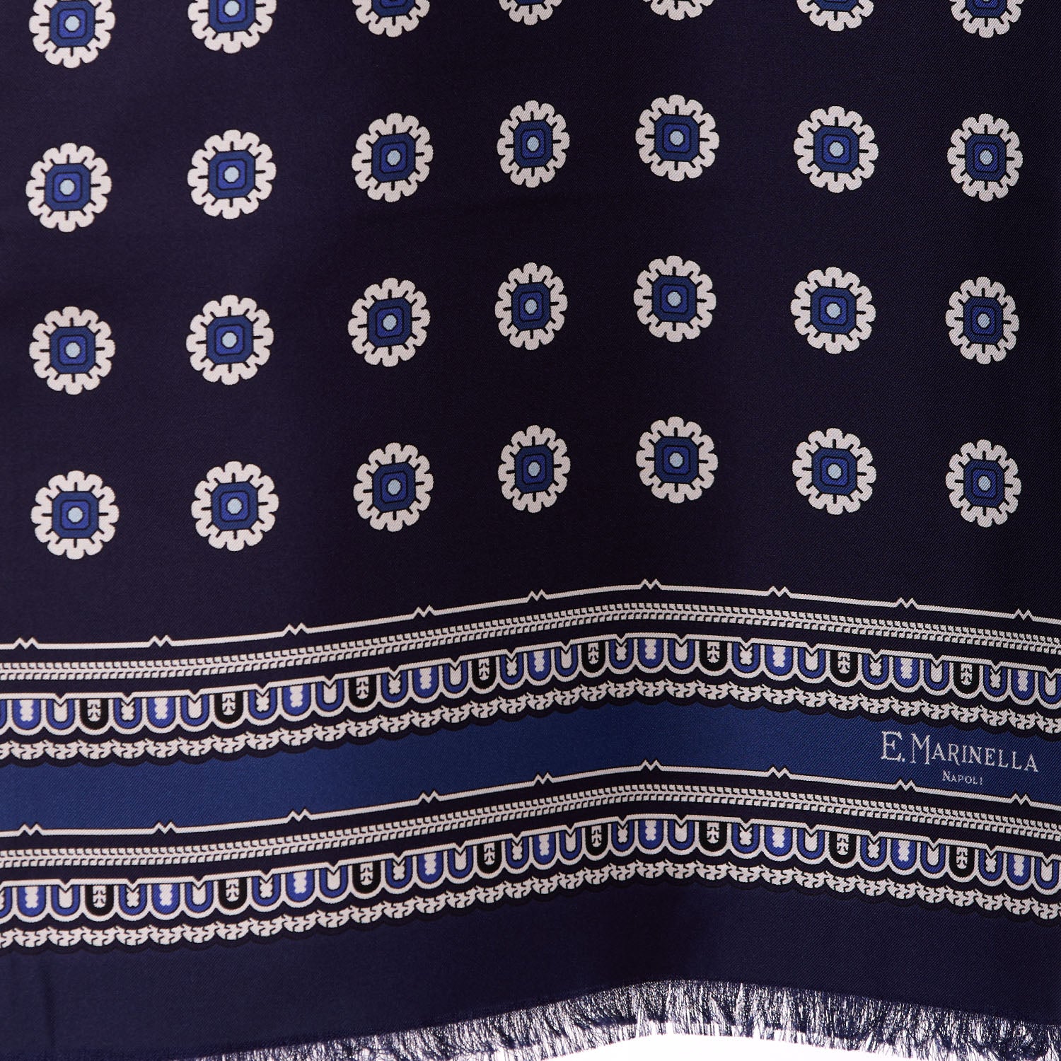 DARK BLUE DOUBLE SILK SCARF - Image 3