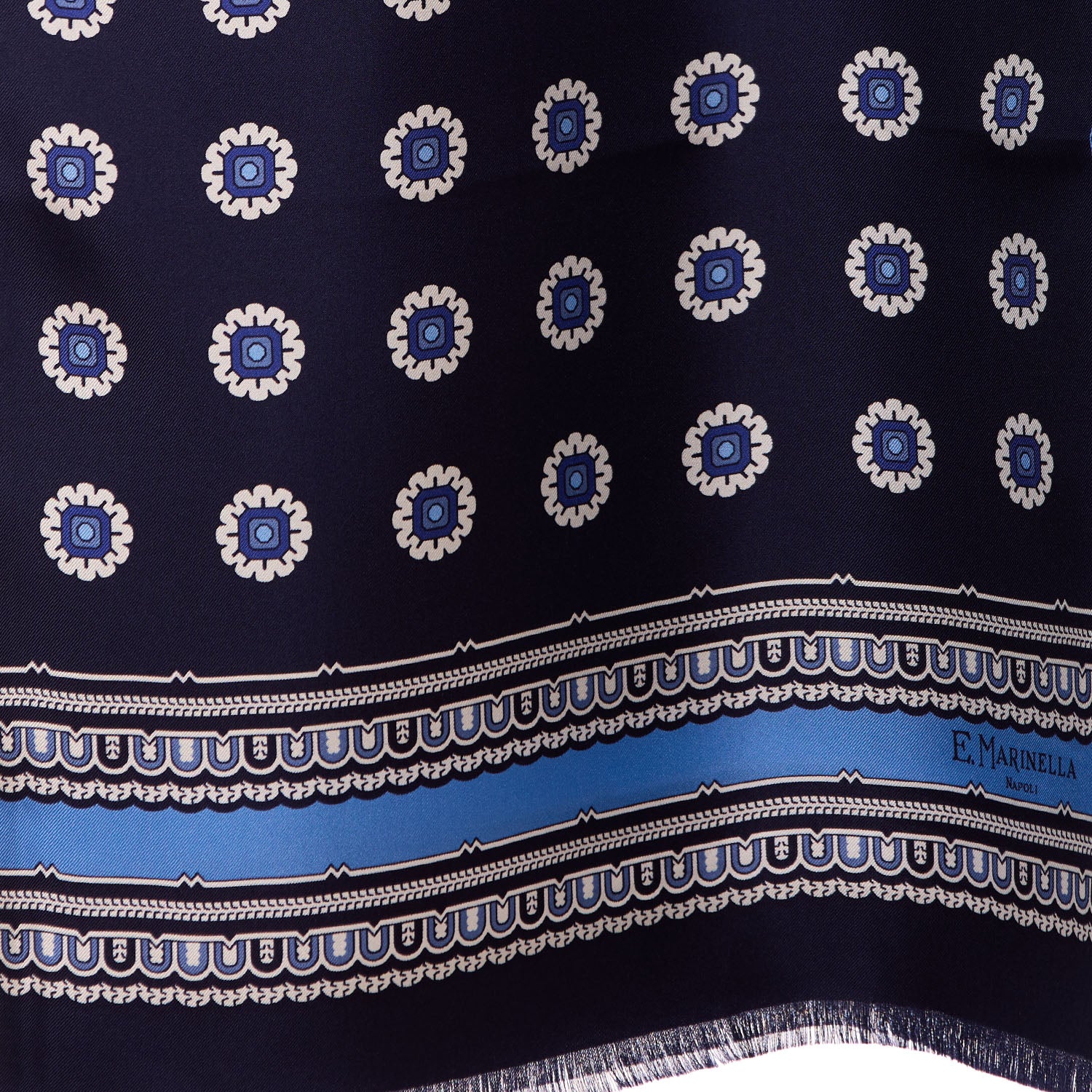 DARK BLUE DOUBLE SILK SCARF - Image 3