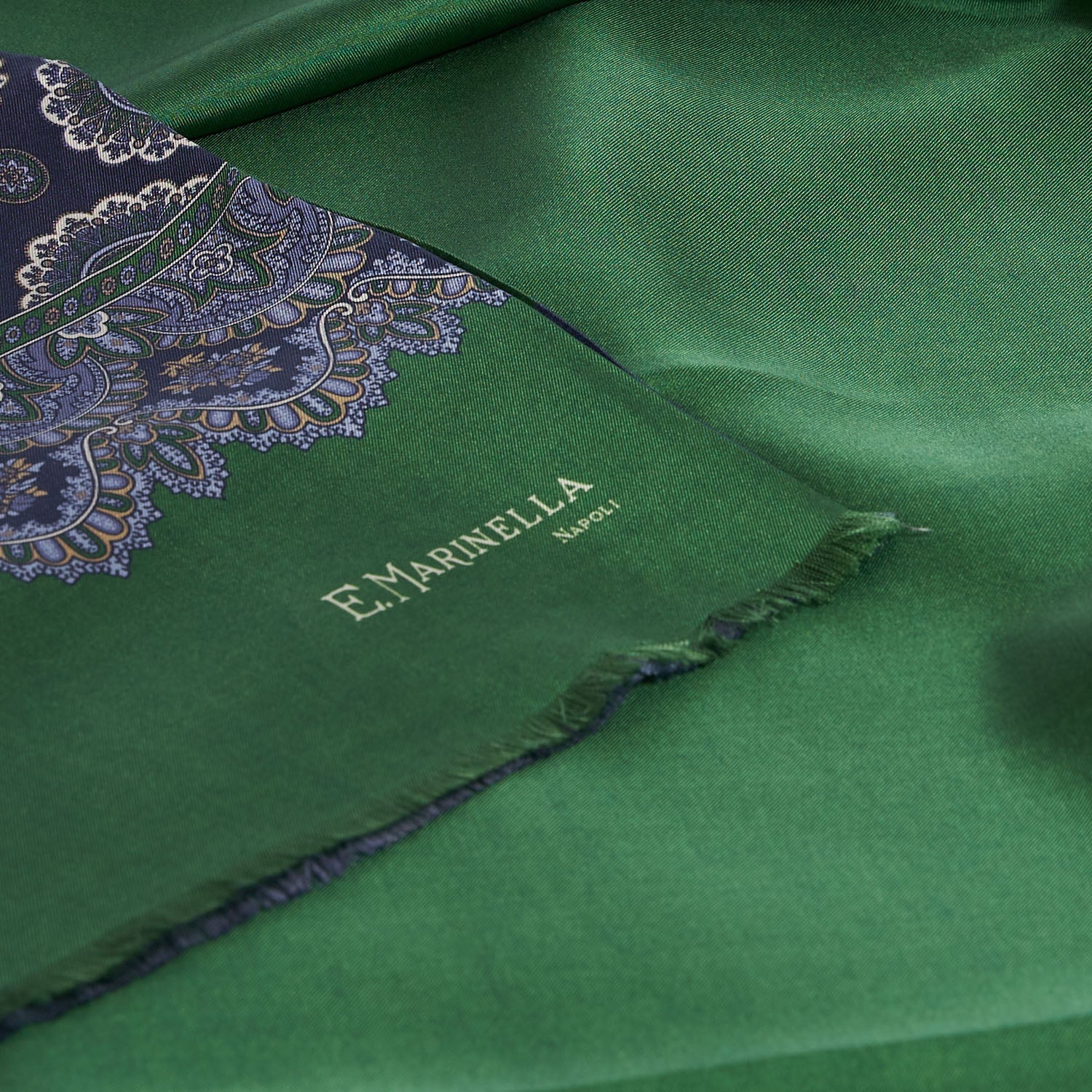 DARK BLUE DOUBLE SILK SCARF - Image 4