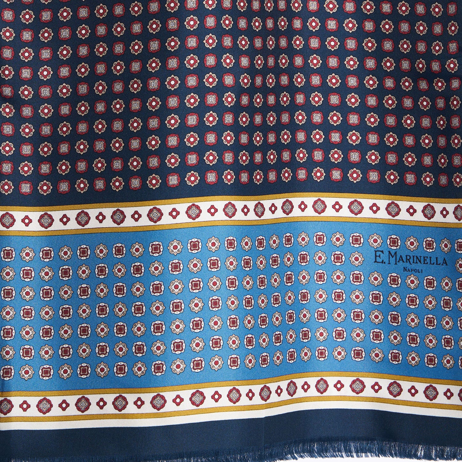 DARK BLUE DOUBLE SILK SCARF - Image 3