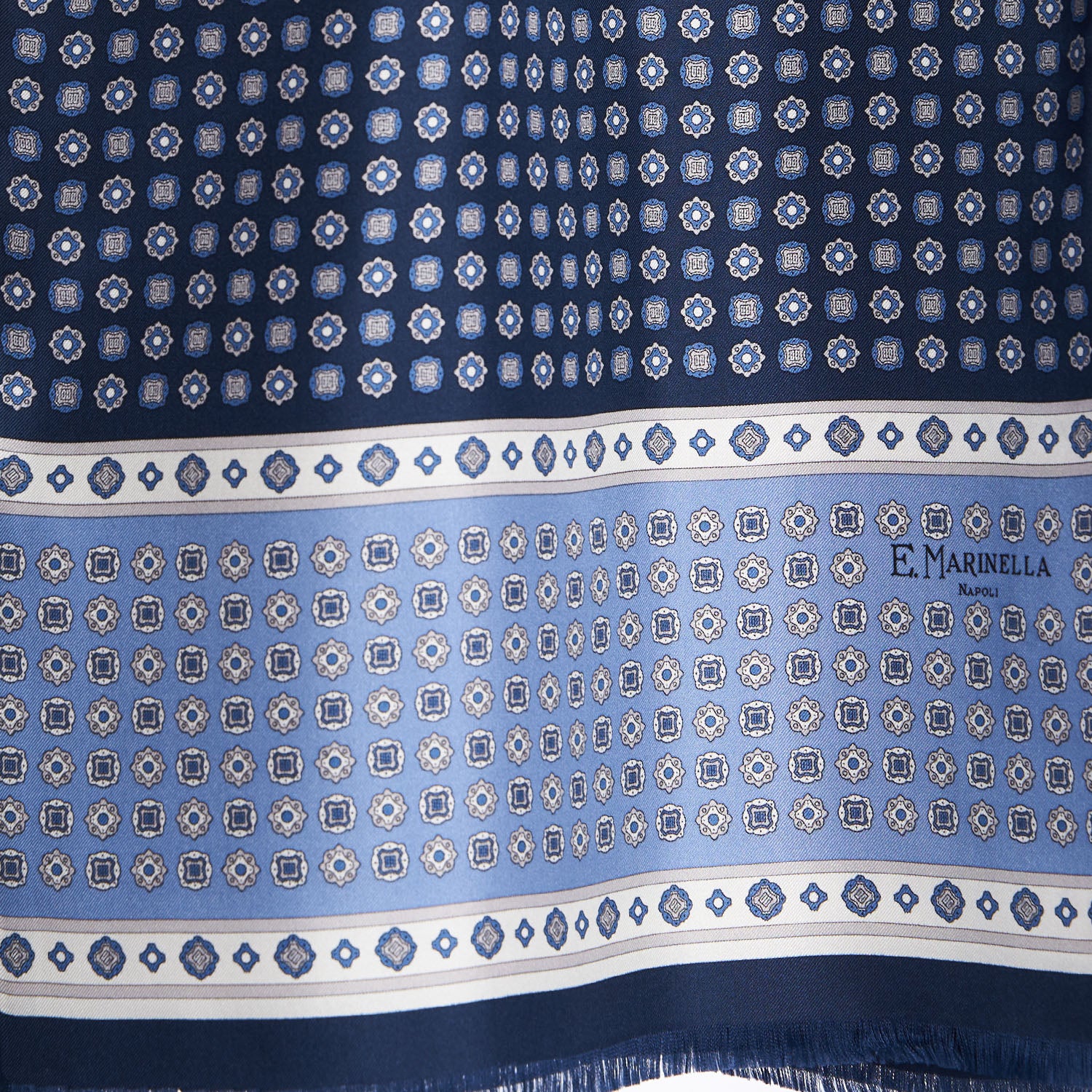 DARK BLUE DOUBLE SILK SCARF - Image 3