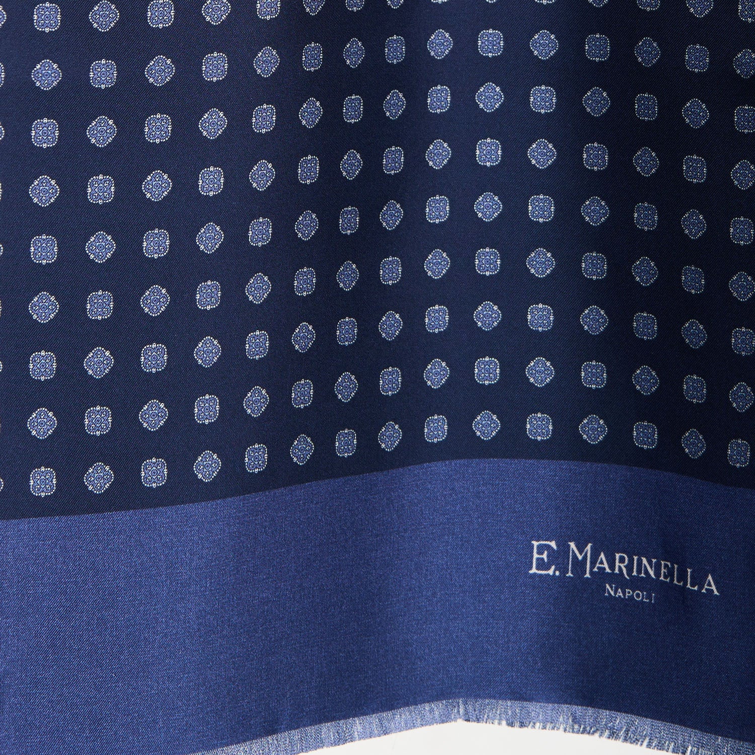 DARK BLUE DOUBLE SILK SCARF - Image 3