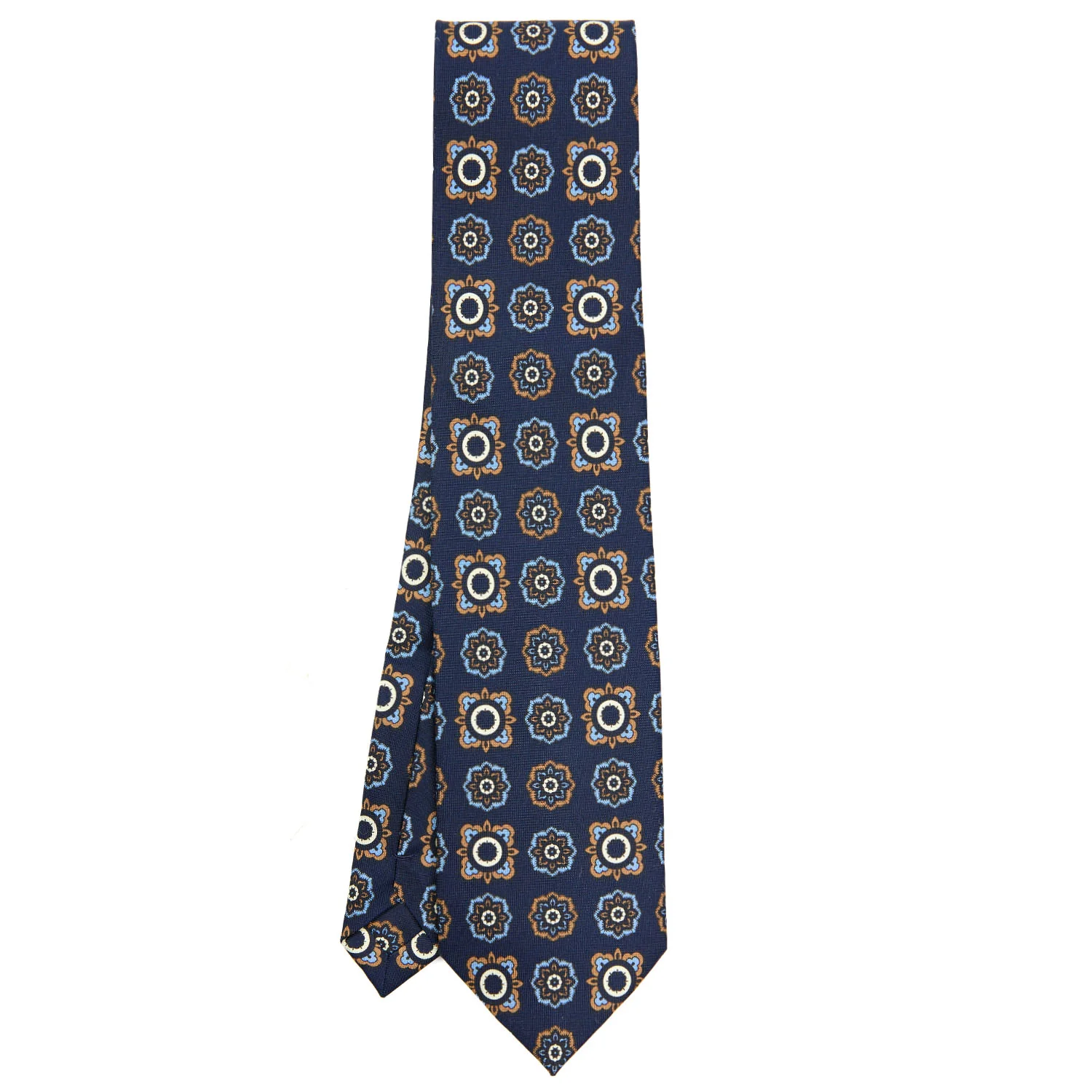 DARK BLUE EXTRA LONG SILK TIE - Image 2