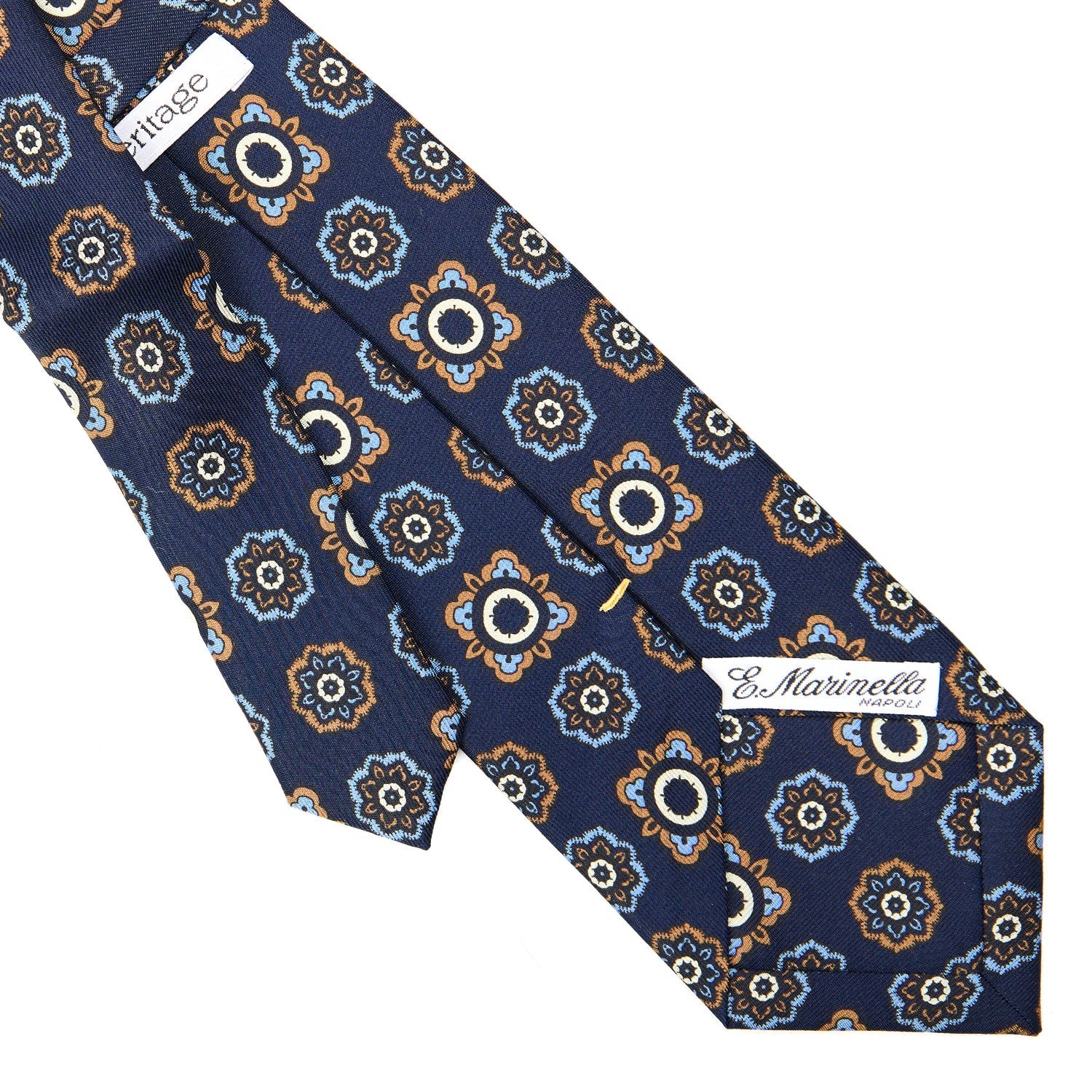 DARK BLUE EXTRA LONG SILK TIE - Image 4
