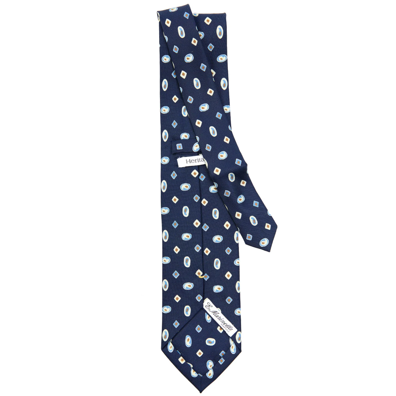 DARK BLUE EXTRA LONG SILK TIE - Image 3