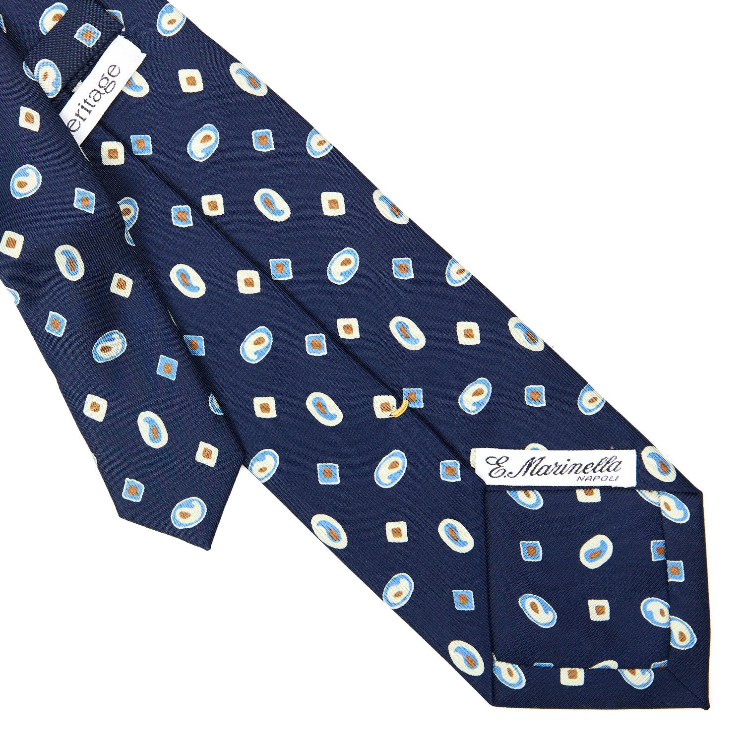 DARK BLUE EXTRA LONG SILK TIE - Image 4
