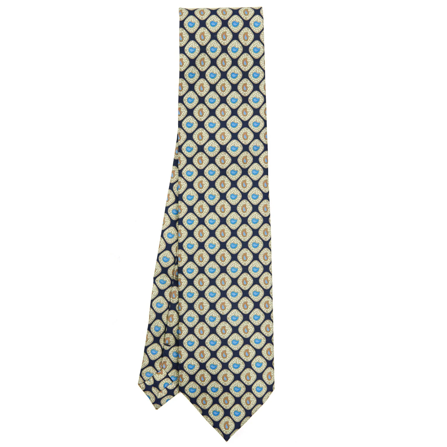 DARK BLUE EXTRA LONG SILK TIE - Image 2