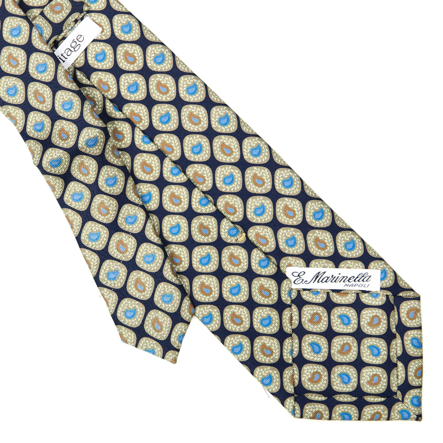 DARK BLUE EXTRA LONG SILK TIE - Image 3