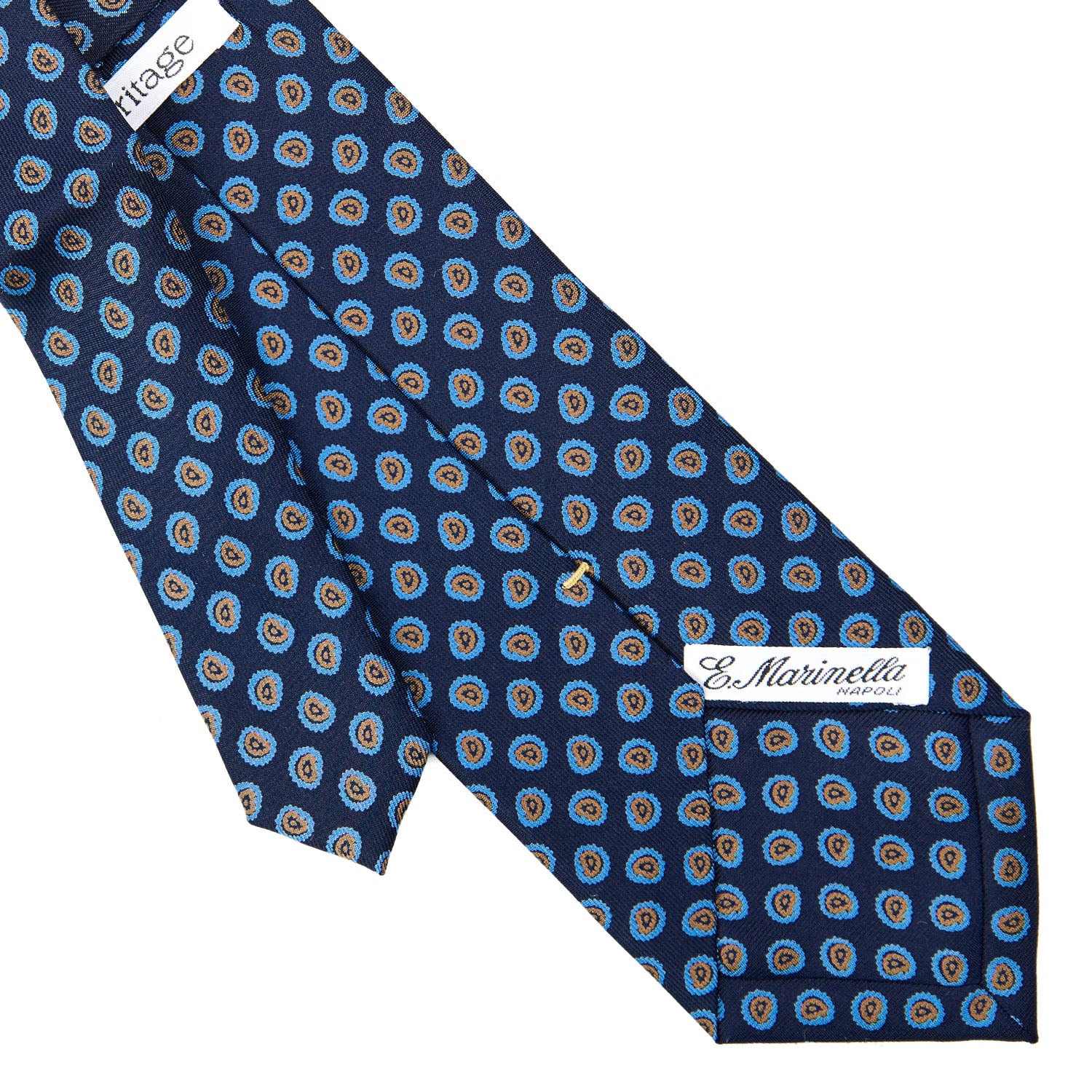 DARK BLUE EXTRA LONG SILK TIE - Image 4