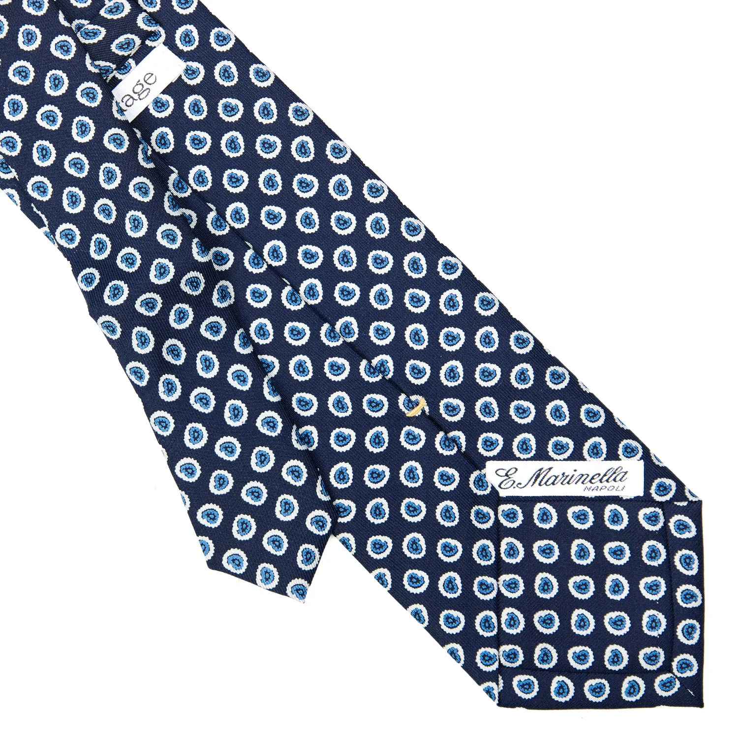 DARK BLUE EXTRA LONG SILK TIE - Image 4