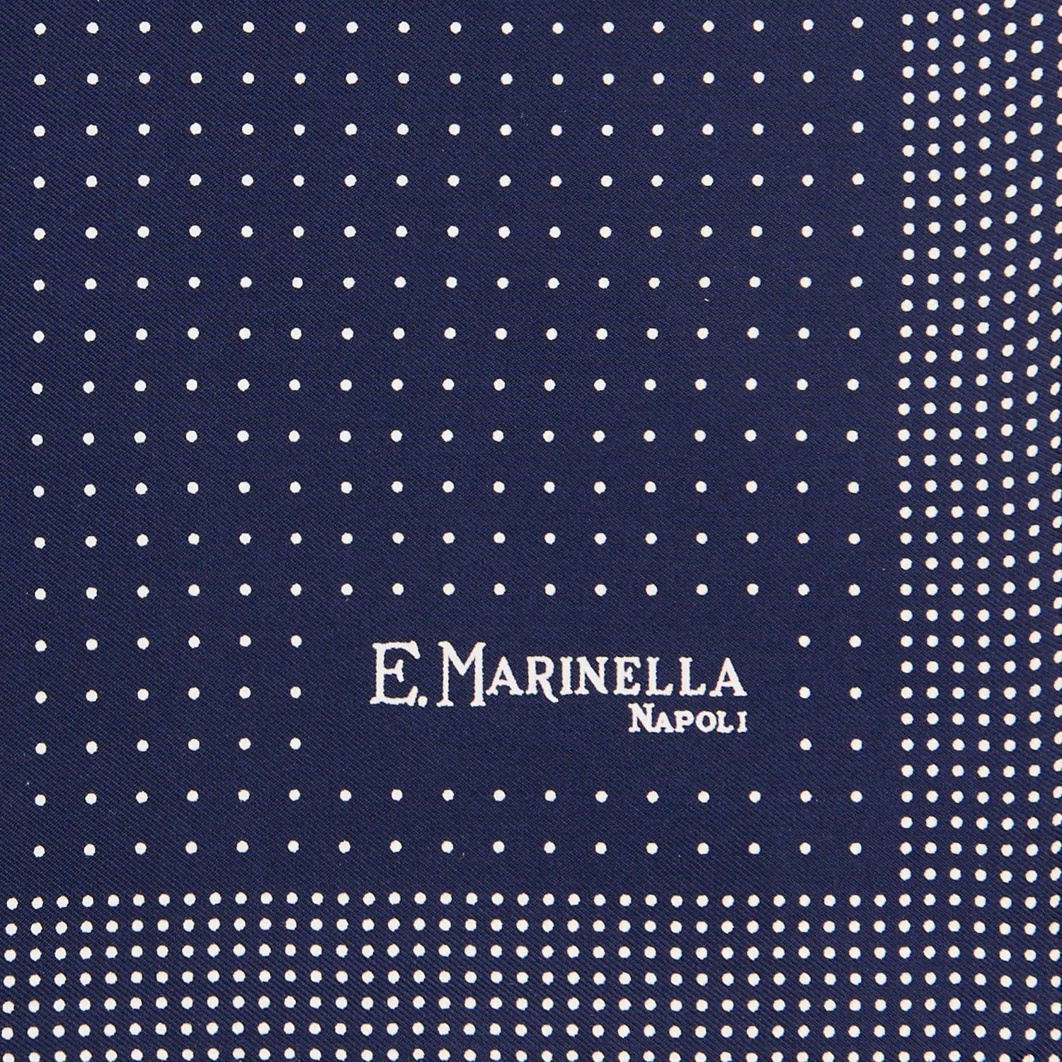 DARK BLUE HAND-PRINTED SILK POCKET SQUARE - Image 3