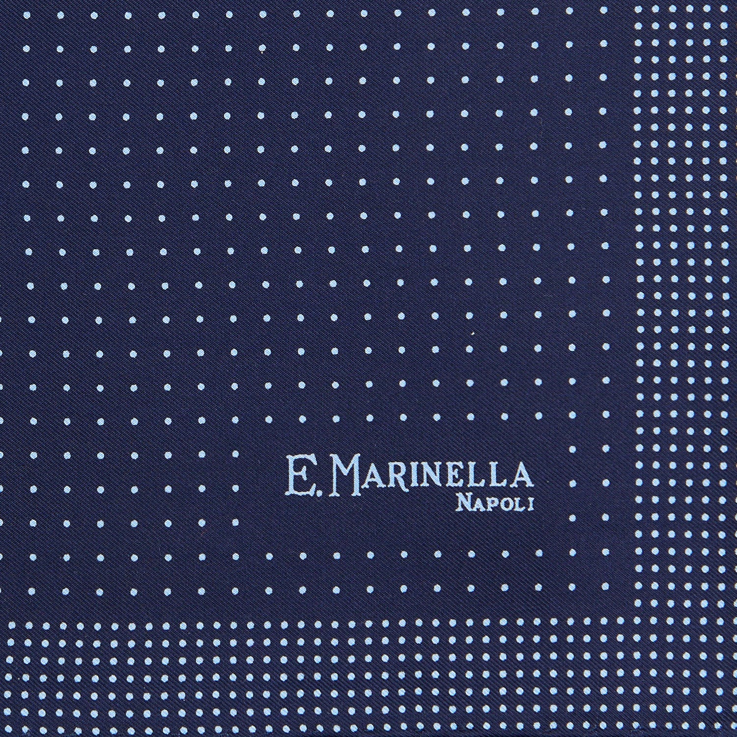DARK BLUE HAND-PRINTED SILK POCKET SQUARE - Image 3
