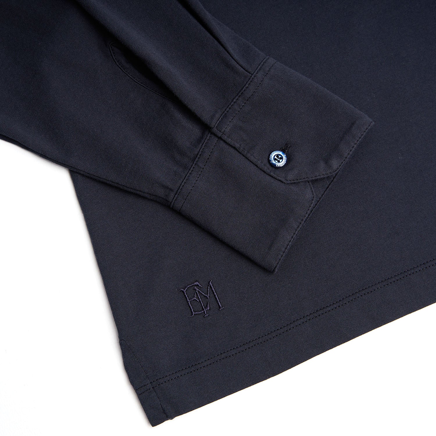 DARK BLUE LONG SLEEVE POLO - Image 4