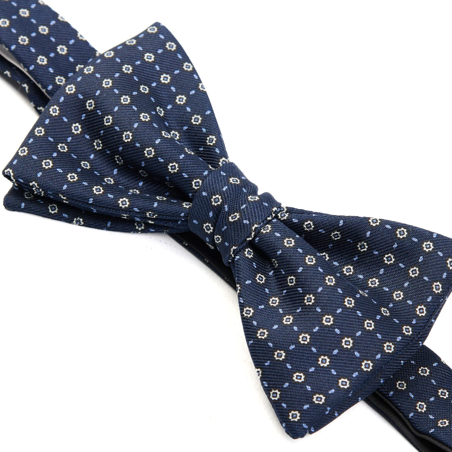 DARK BLUE PRE-KNOTTED SILK BOWTIE - Image 2