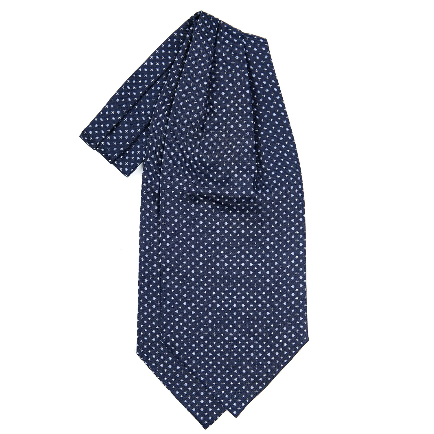 DARK BLUE SILK ASCOT TIE
