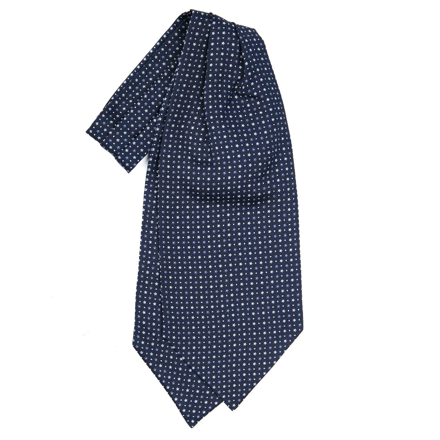 DARK BLUE SILK ASCOT TIE