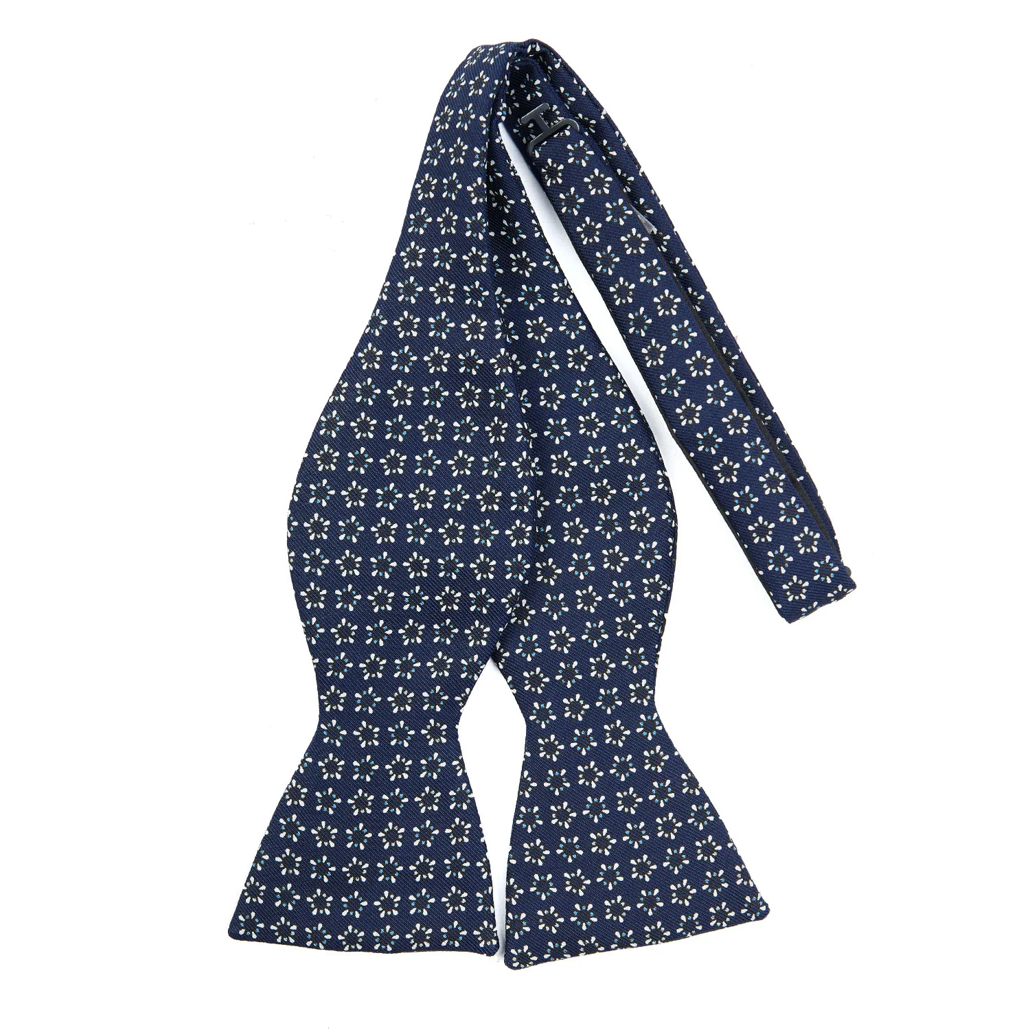 DARK BLUE SILK BOWTIE TO SELF-TIE