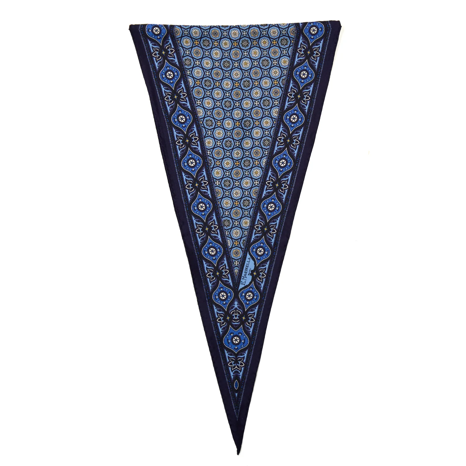 DARK BLUE SILK DIAMOND SHAPE SCARF - Image 3