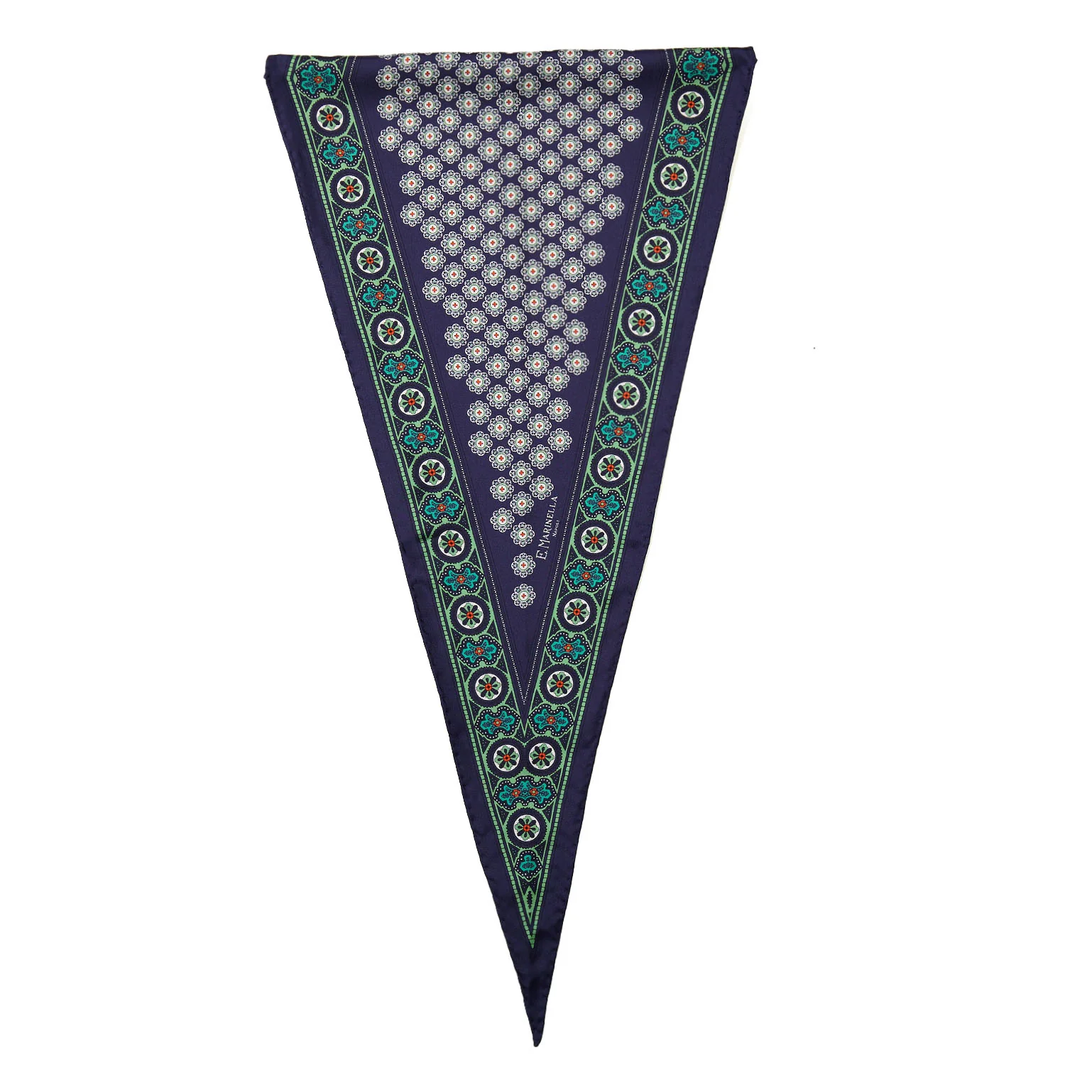 DARK BLUE SILK DIAMOND SHAPE SCARF - Image 3