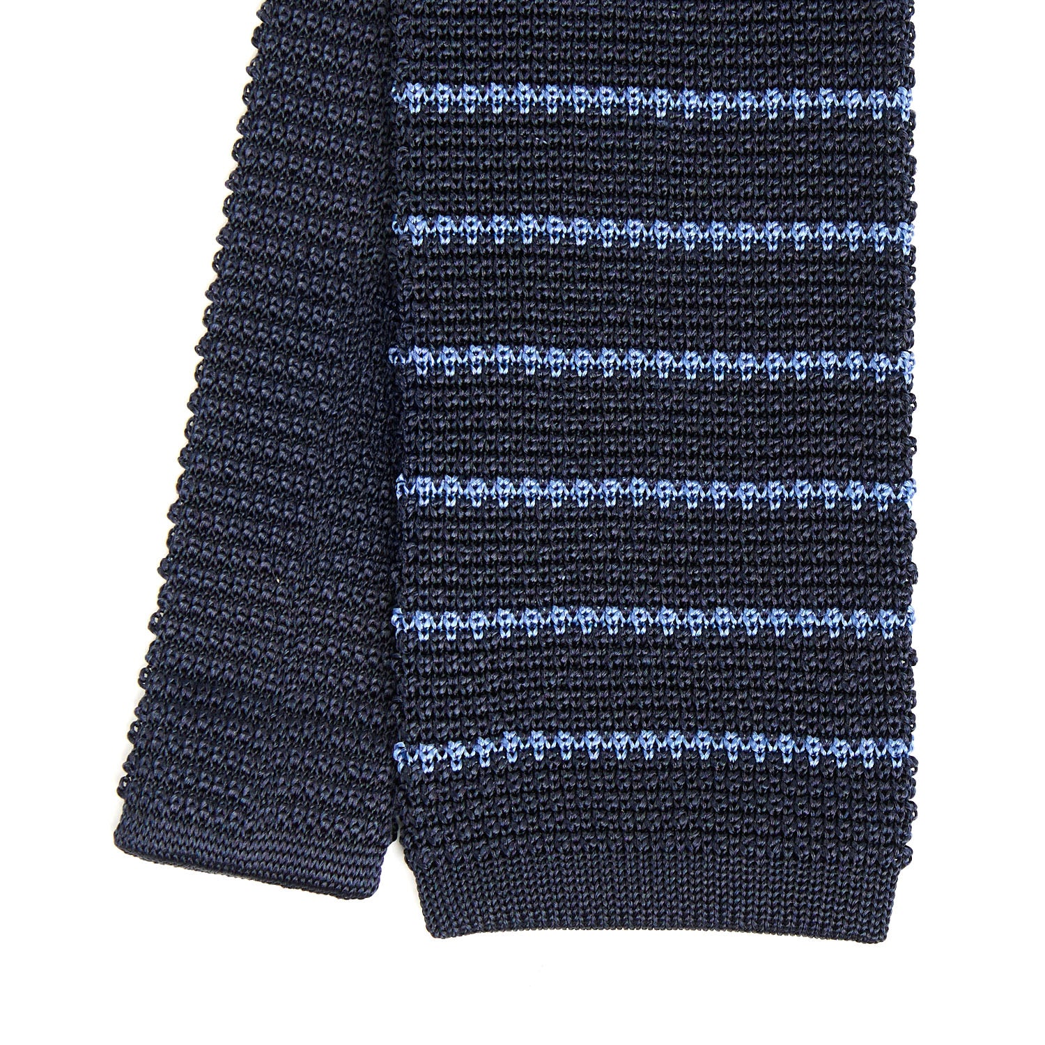 DARK BLUE SILK KNITTED TIE