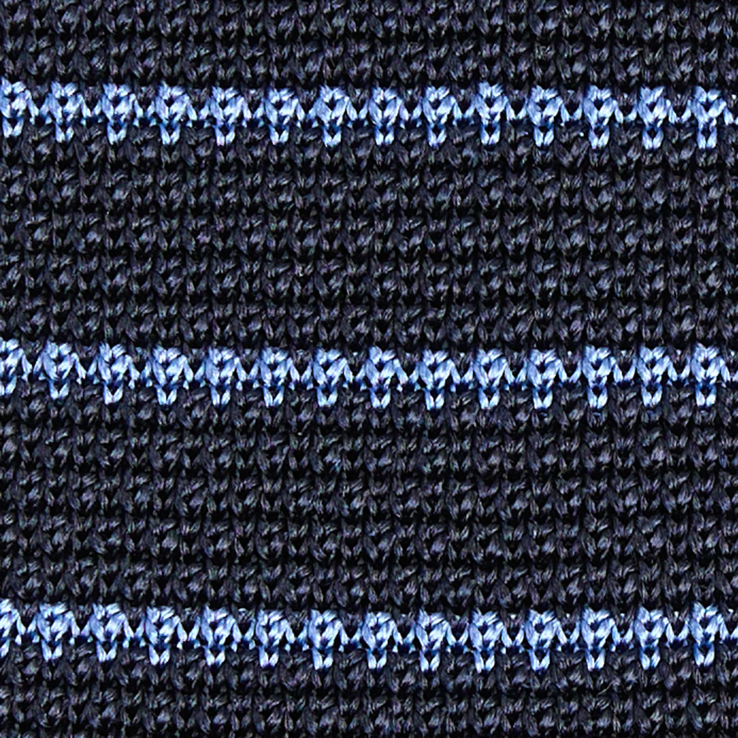 DARK BLUE SILK KNITTED TIE - Image 4