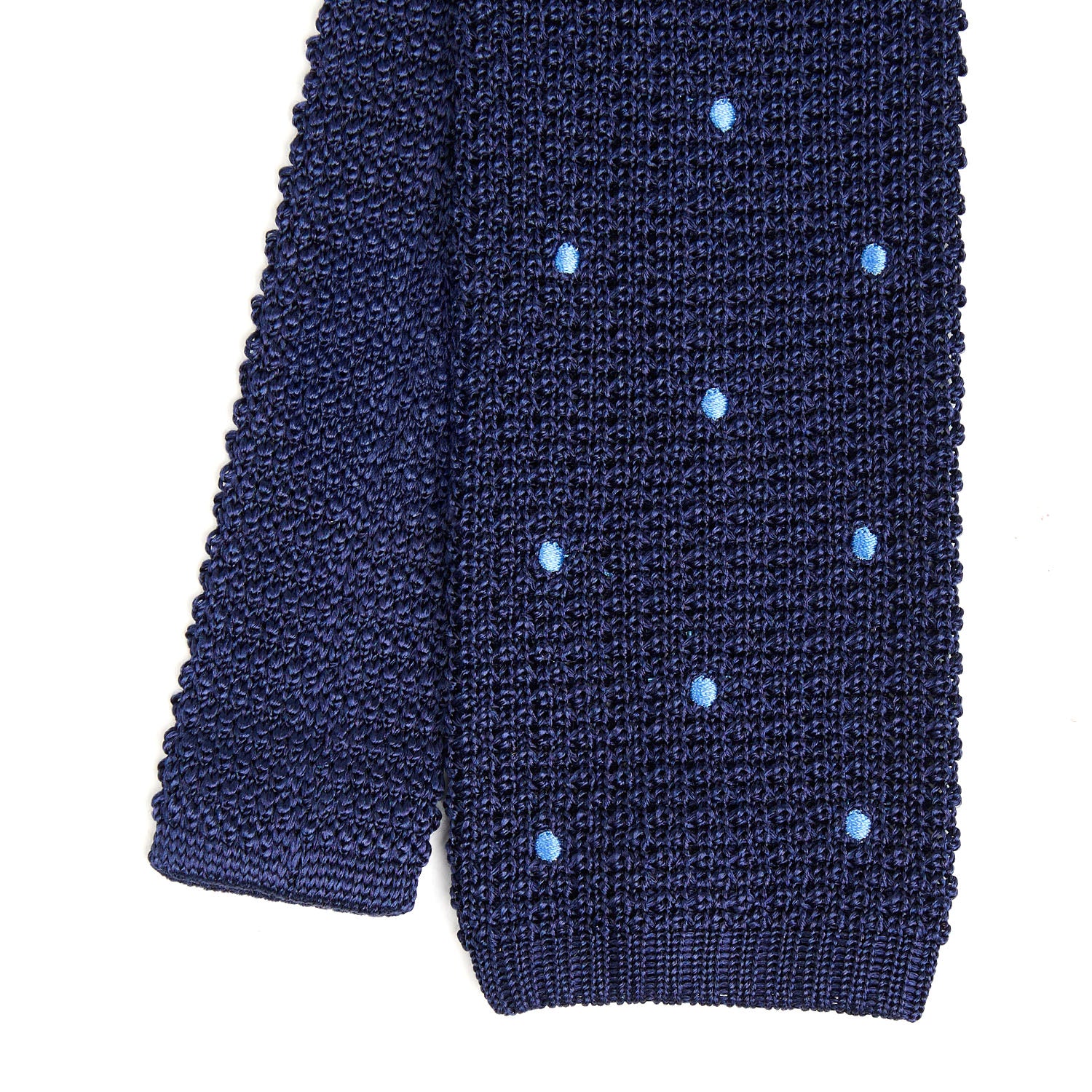 DARK BLUE SILK KNITTED TIE
