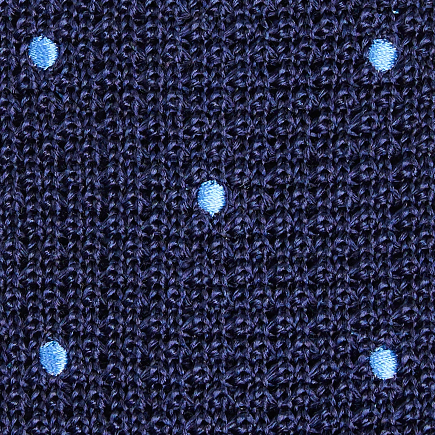 DARK BLUE SILK KNITTED TIE - Image 4