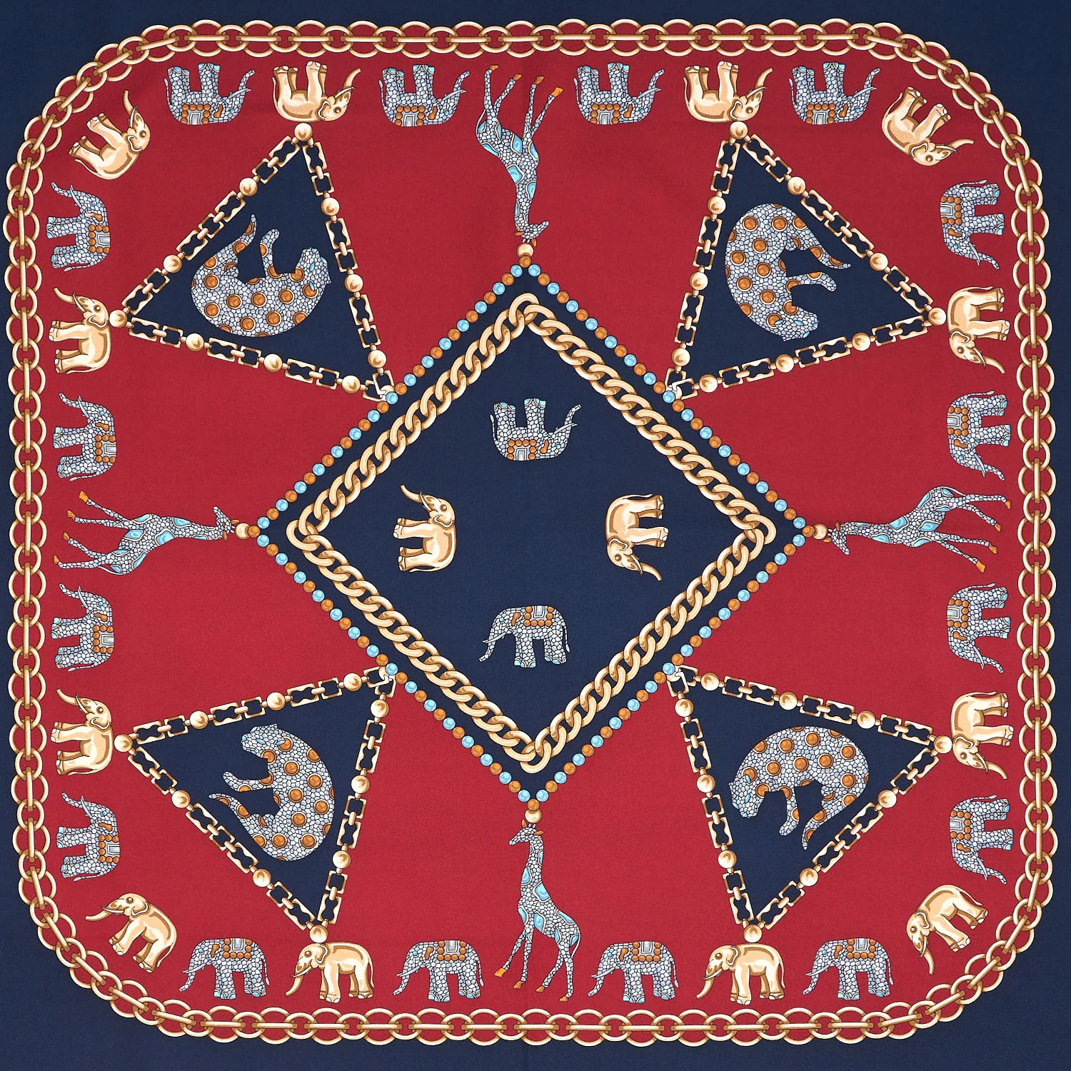 DARK BLUE SILK SCARF 90 - Image 2