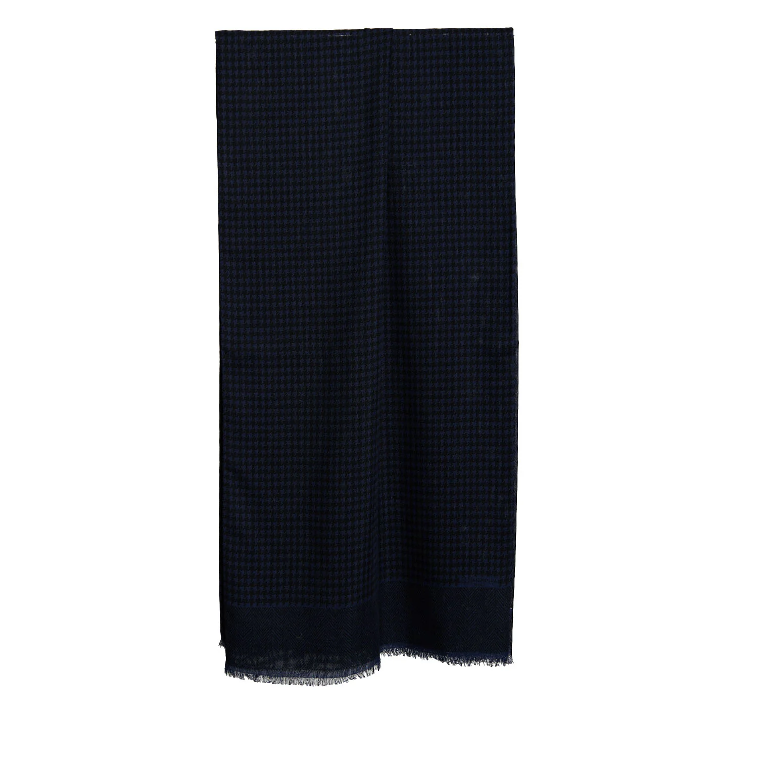 DARK BLUE WOOL AND SILK SCARF
