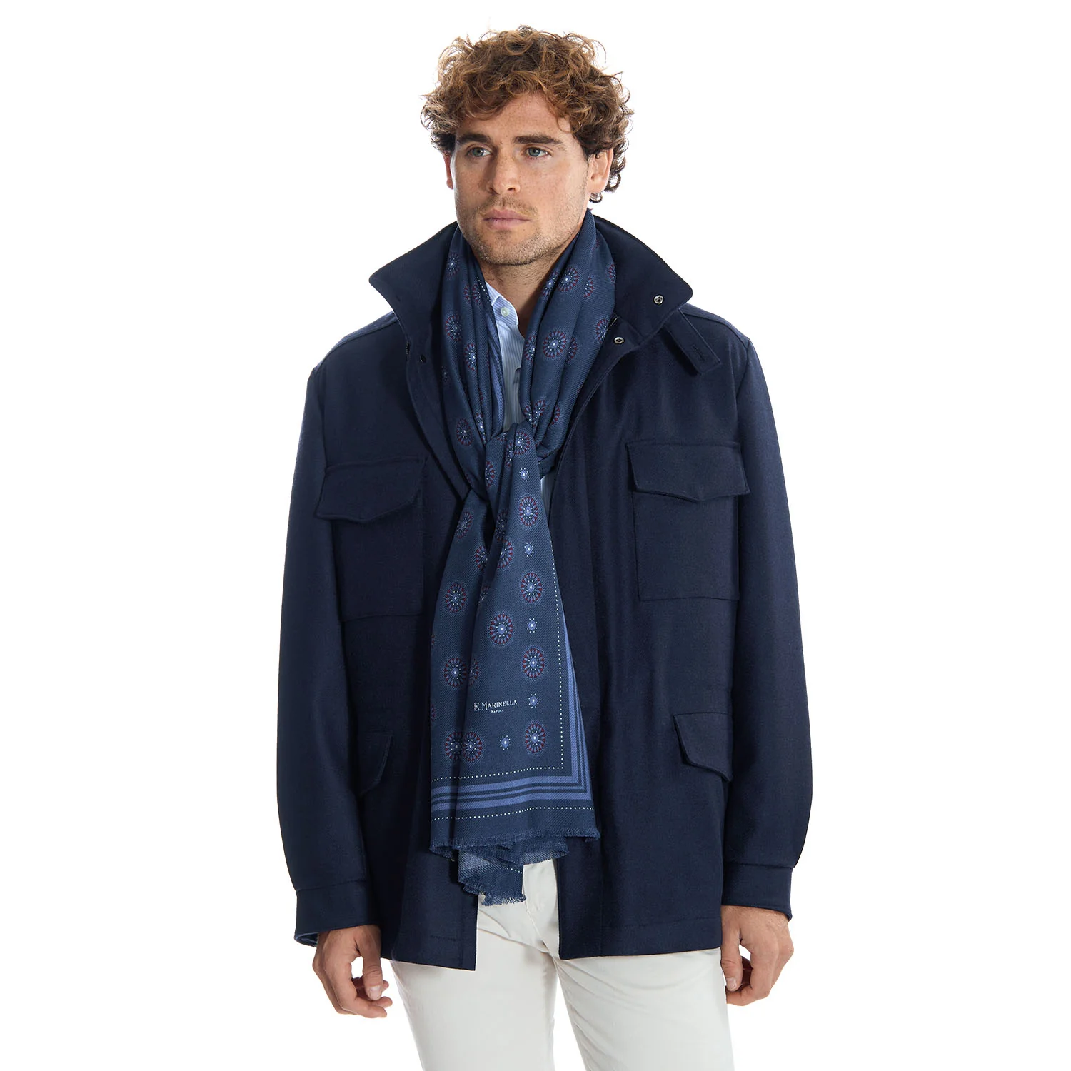 DARK BLUE WOOL STOLE - Image 2