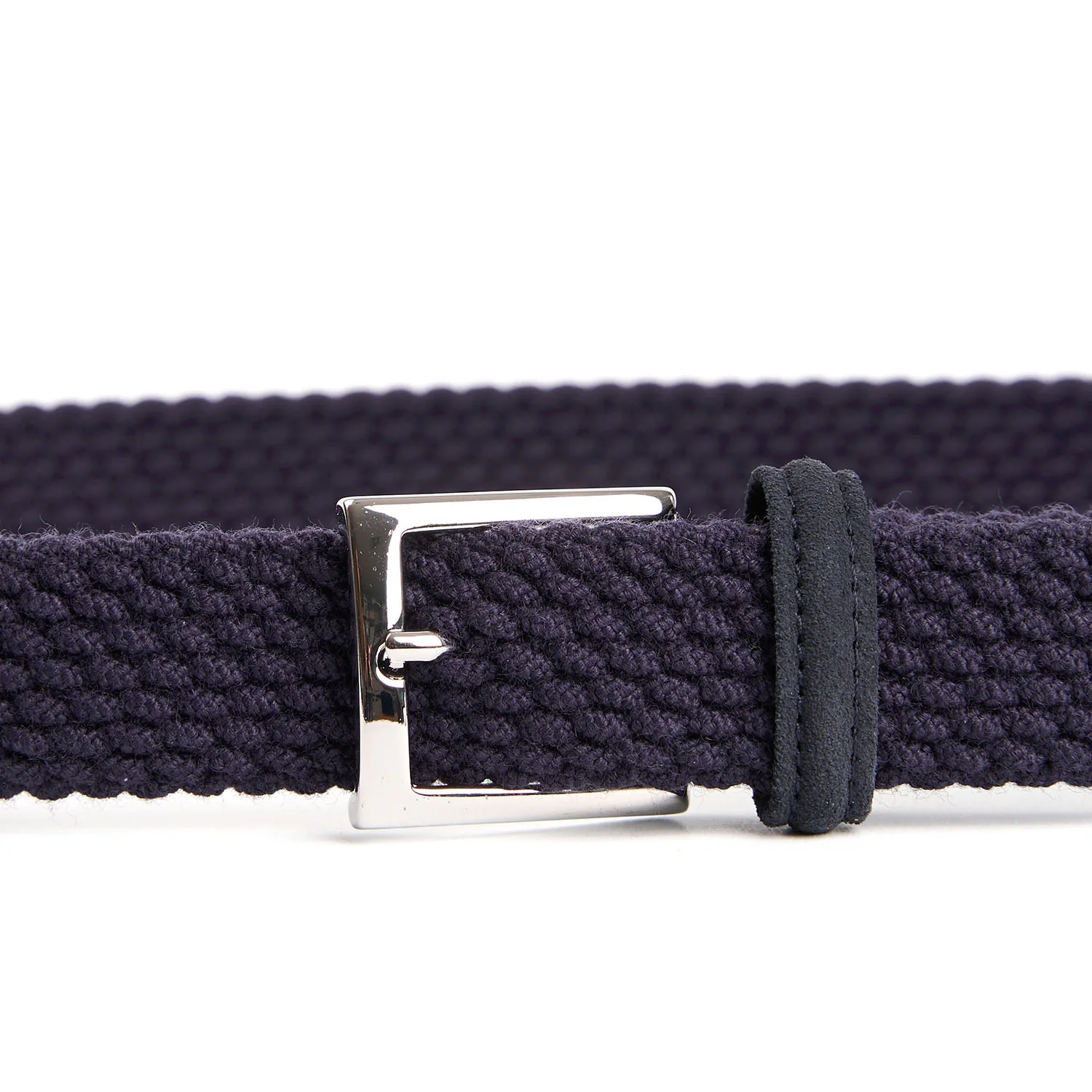 DARK BLUE WOVEN WOOL BELT - Image 3