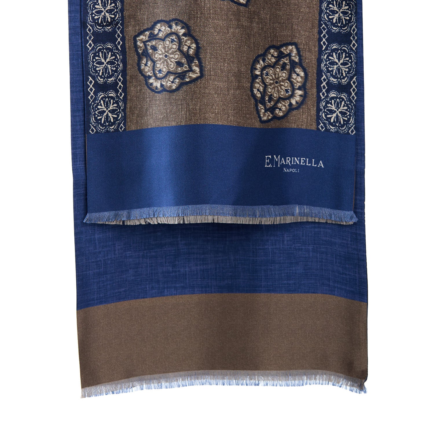 DARK BROWN DOUBLE SILK SCARF - Image 2