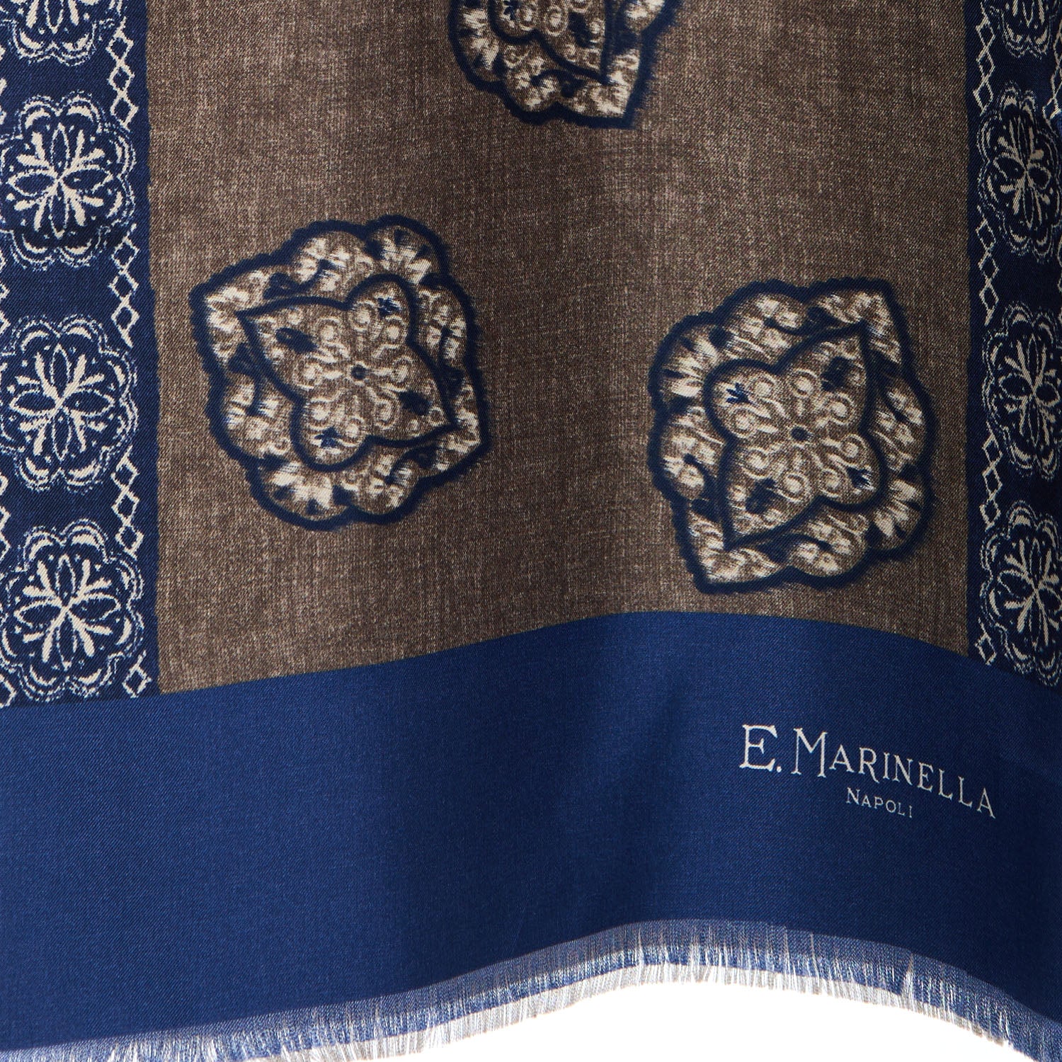 DARK BROWN DOUBLE SILK SCARF - Image 3