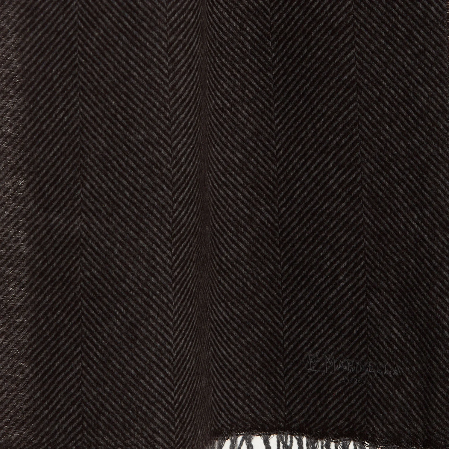 DARK BROWN FRINGED SCARF - Image 3