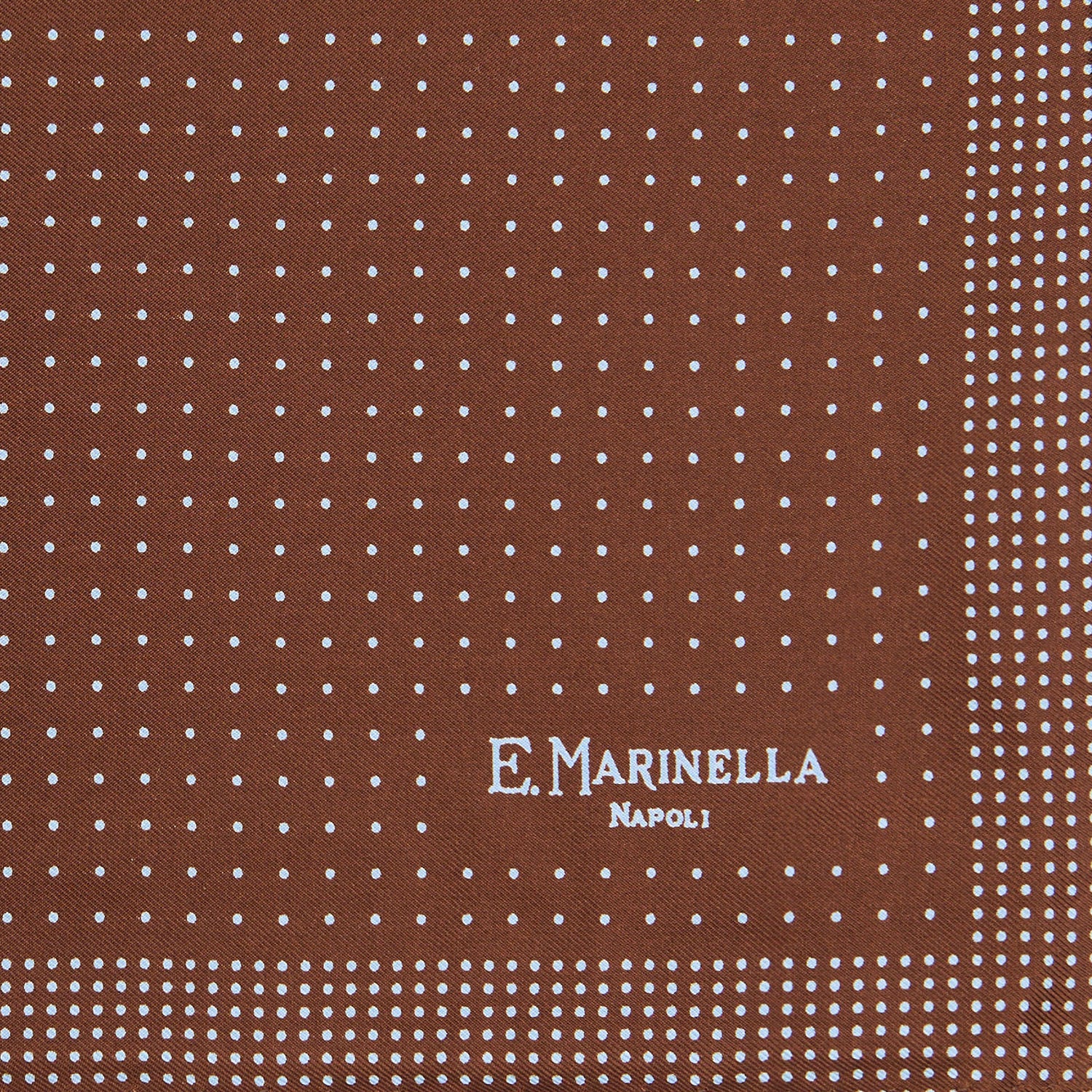 DARK BROWN HAND-PRINTED SILK POCKET SQUARE - Image 3