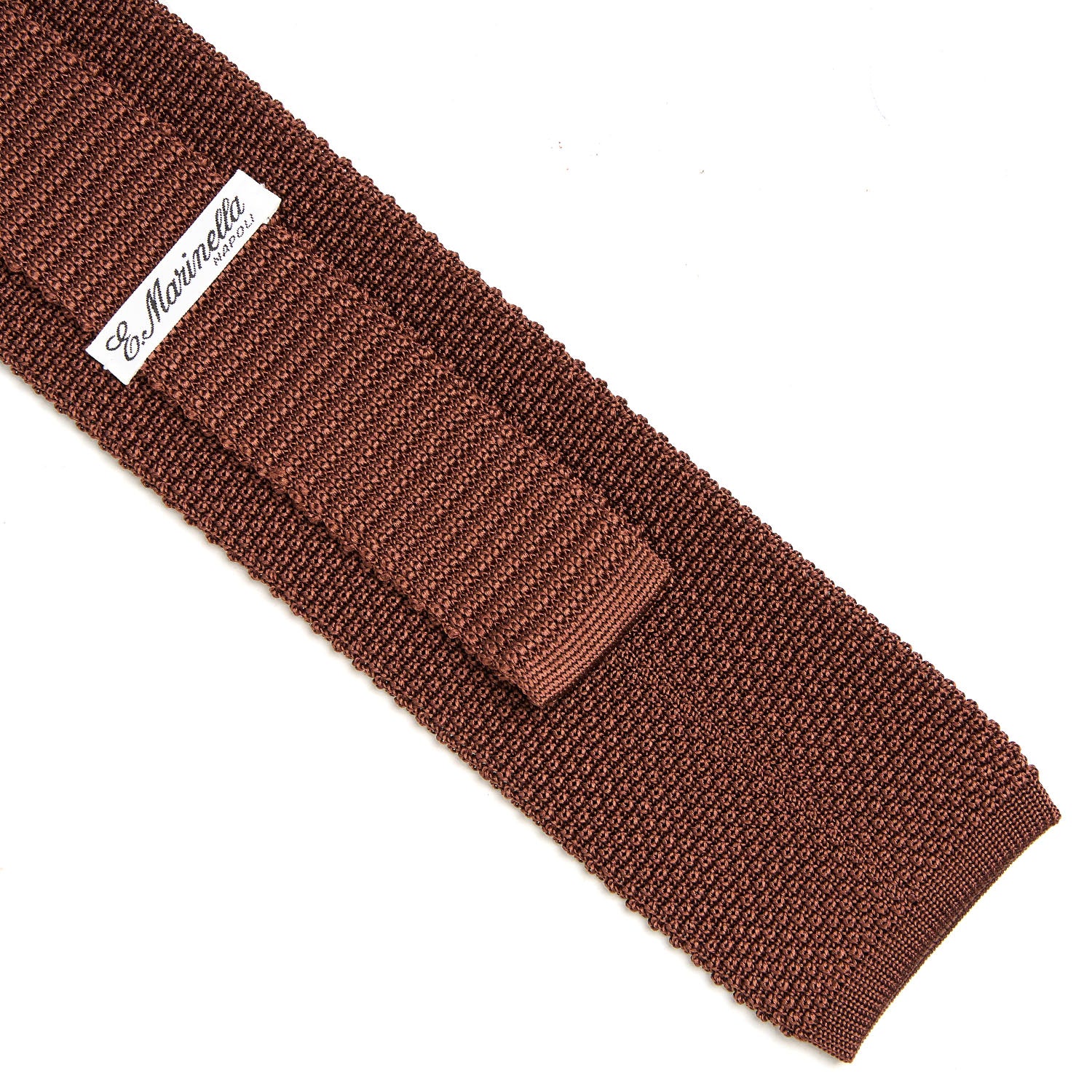 DARK BROWN SILK KNITTED TIE - Image 3
