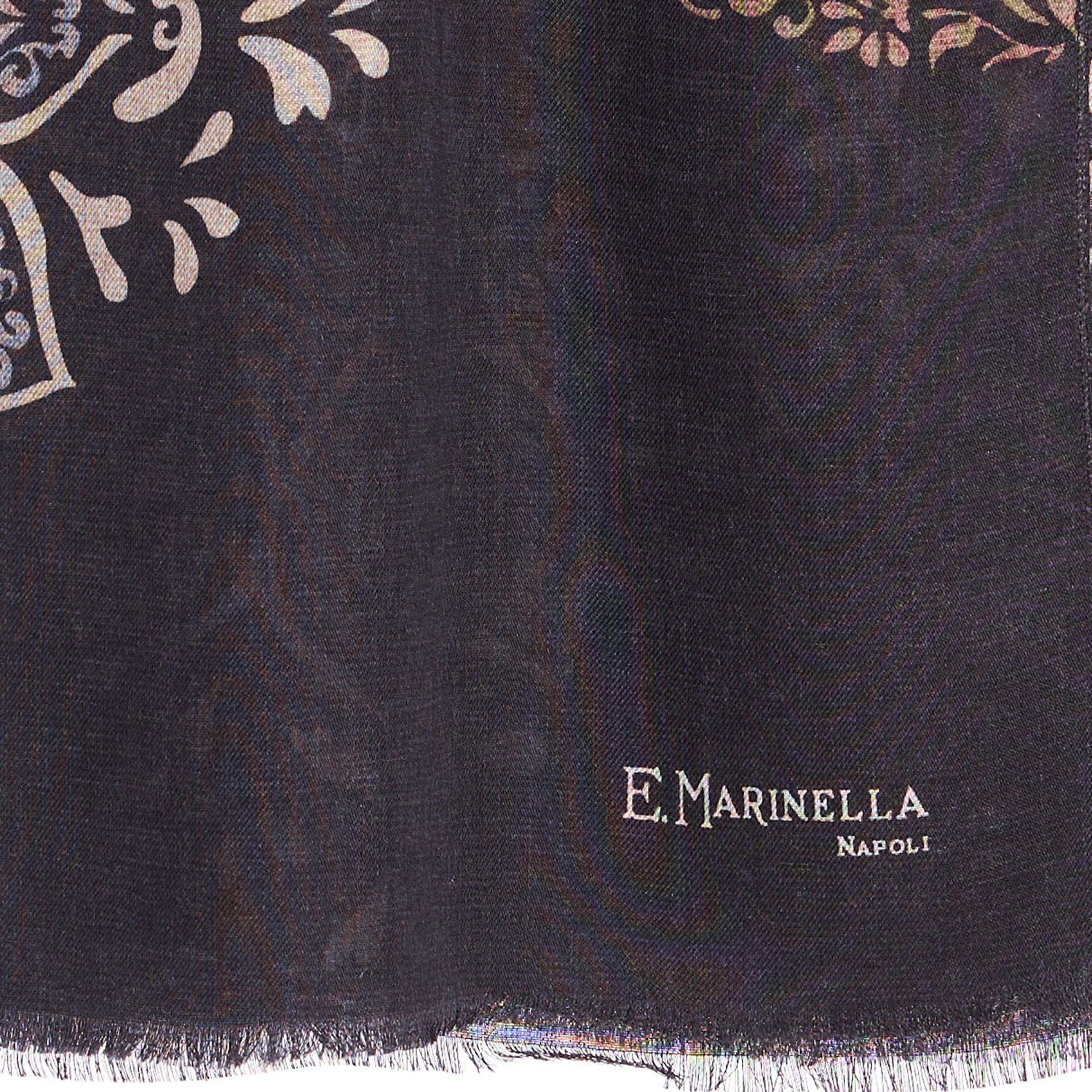 DARK BROWN WOOL, SILK AND CASHMERE STOLE - Image 3