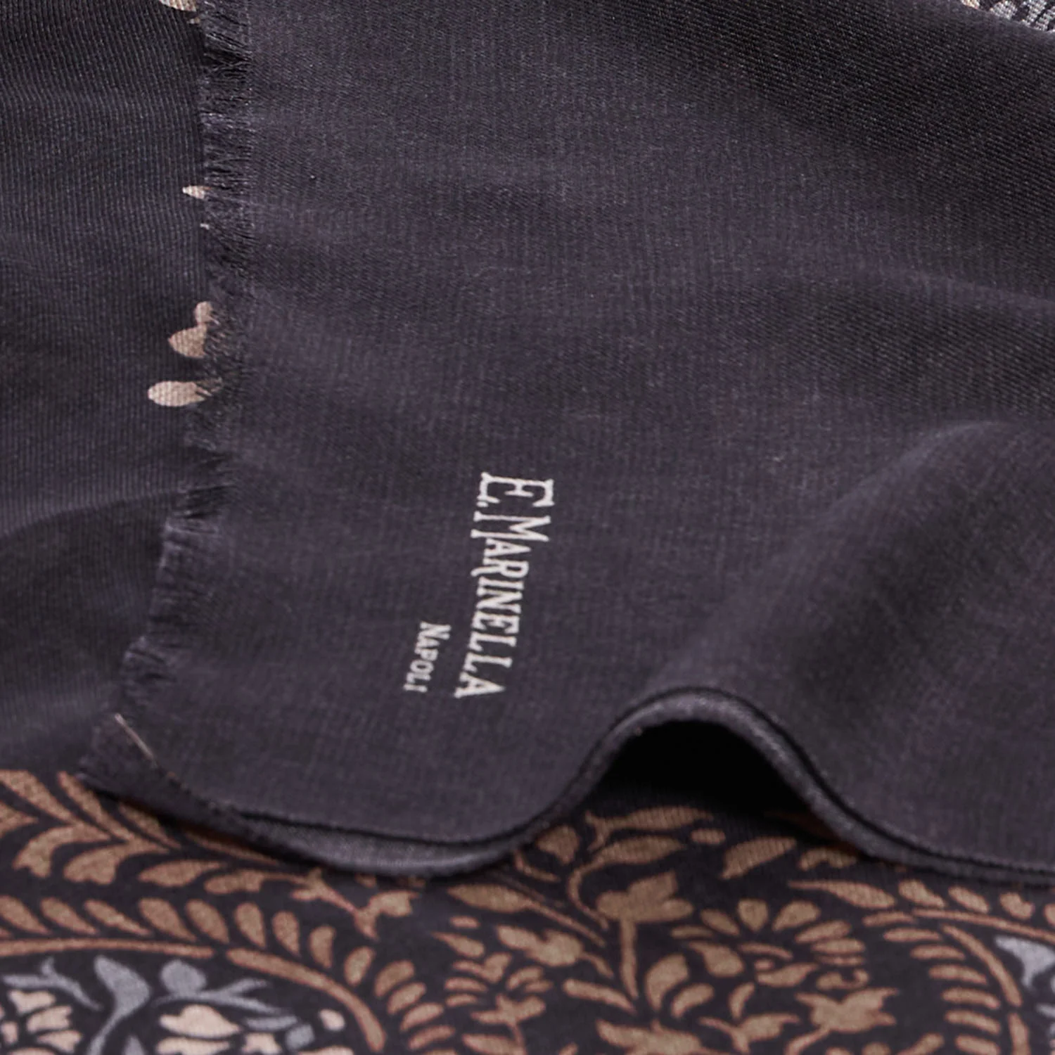 DARK BROWN WOOL, SILK AND CASHMERE STOLE - Image 4