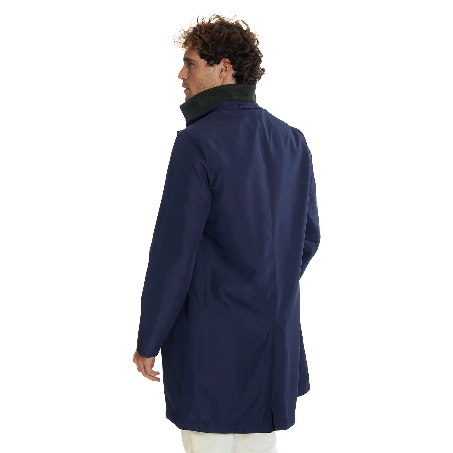 DARK GREEN AND BLUE DOUBLE-FACED COAT - Image 4