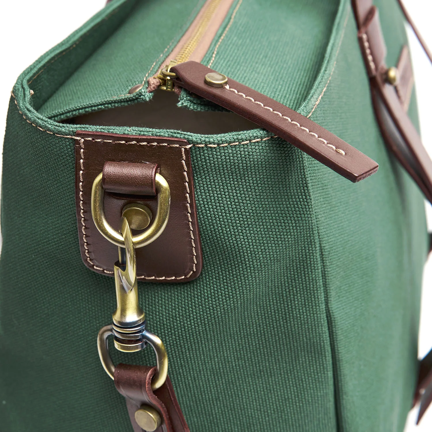 DARK GREEN CANVAS WEEKEND BAG - Image 4