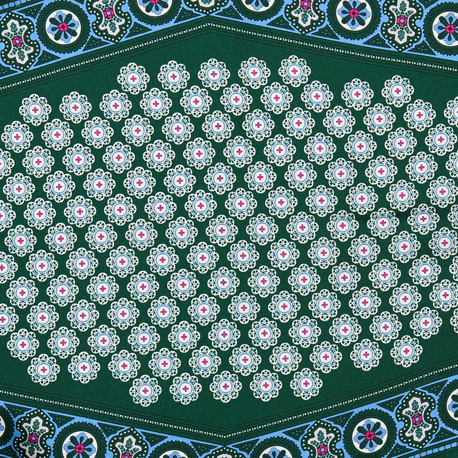 DARK GREEN SILK DIAMOND SHAPE SCARF - Image 4