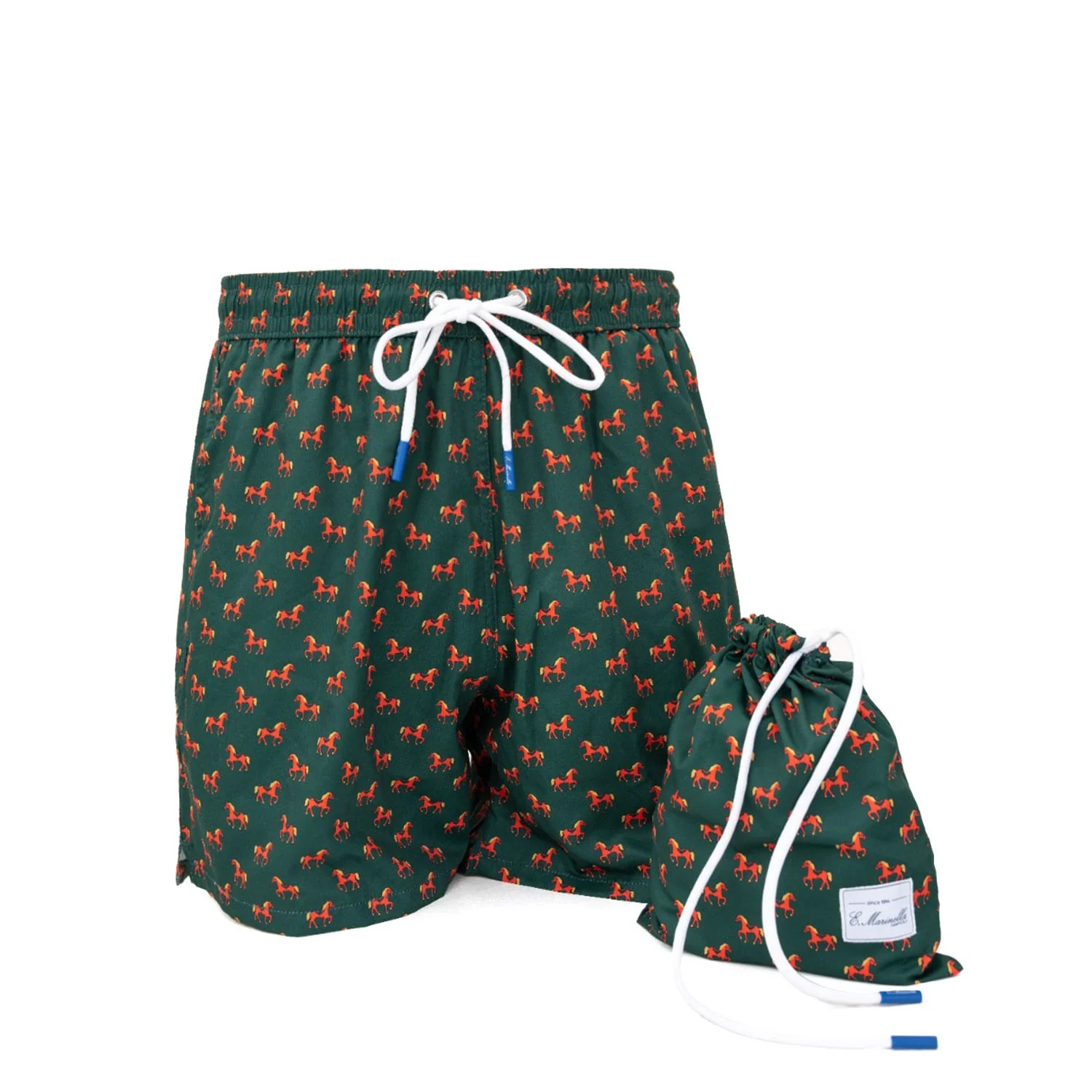 DARK GREEN SWIM SHORTS "CAVALLUCCIO ROSSO" - Image 5