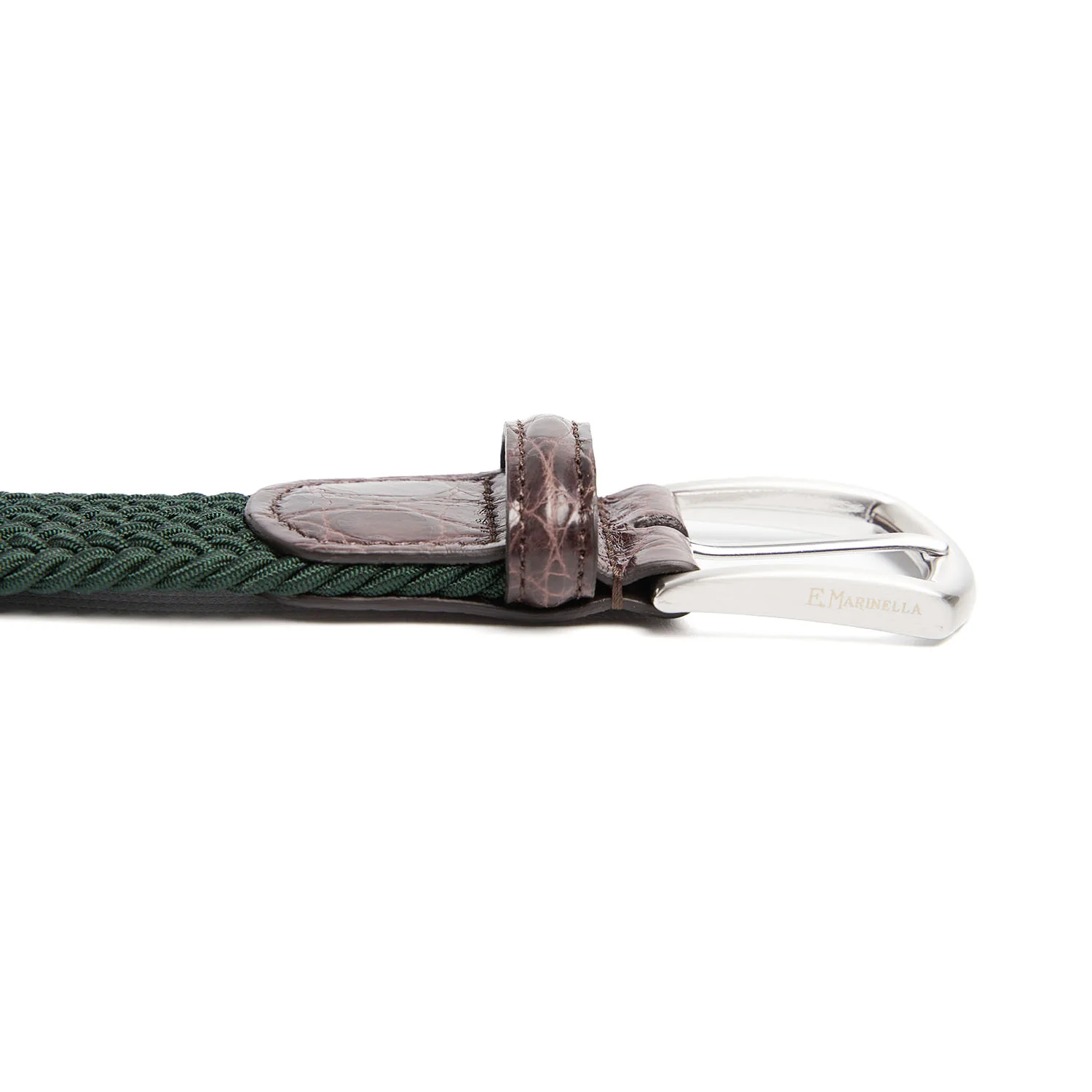 DARK GREEN WOVEN STRETCH BELT - Image 4