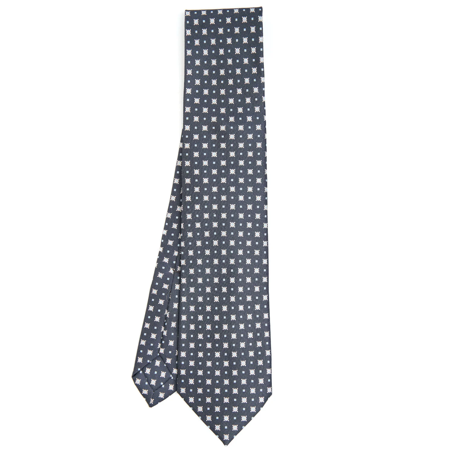 DARK GREY 7 FOLD SARTORIAL SILK TIE - Image 2