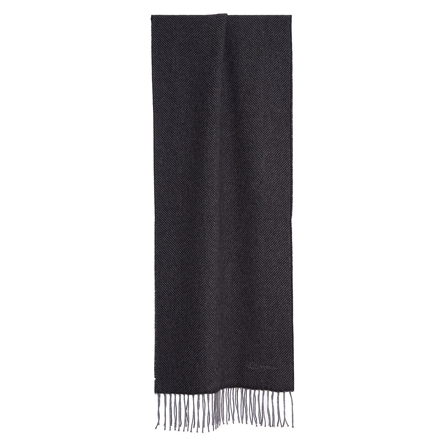 DARK GREY FRINGED SCARF