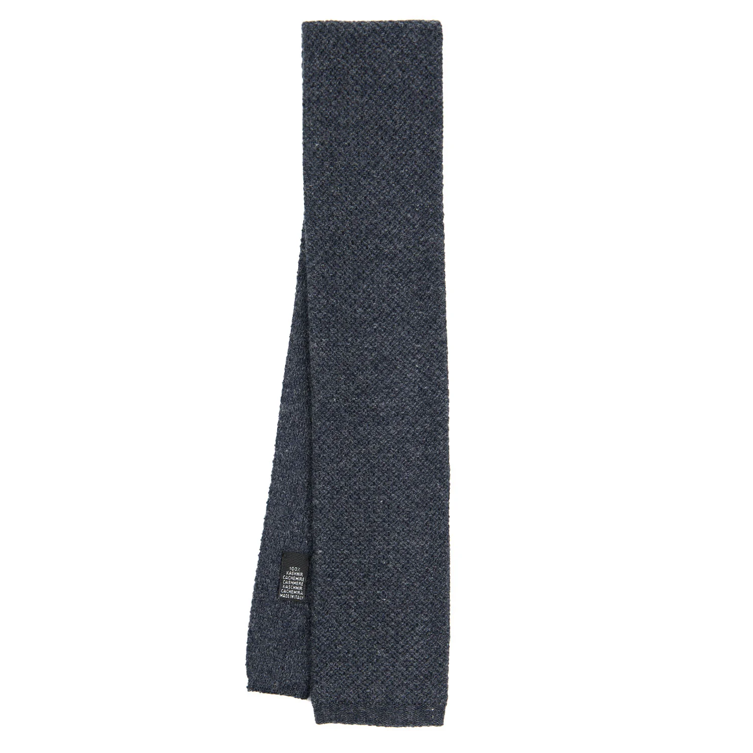 DARK GREY CASHMERE KNITTED TIE - Image 2