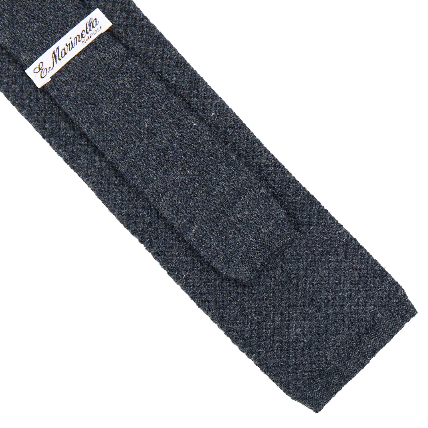 DARK GREY CASHMERE KNITTED TIE - Image 3
