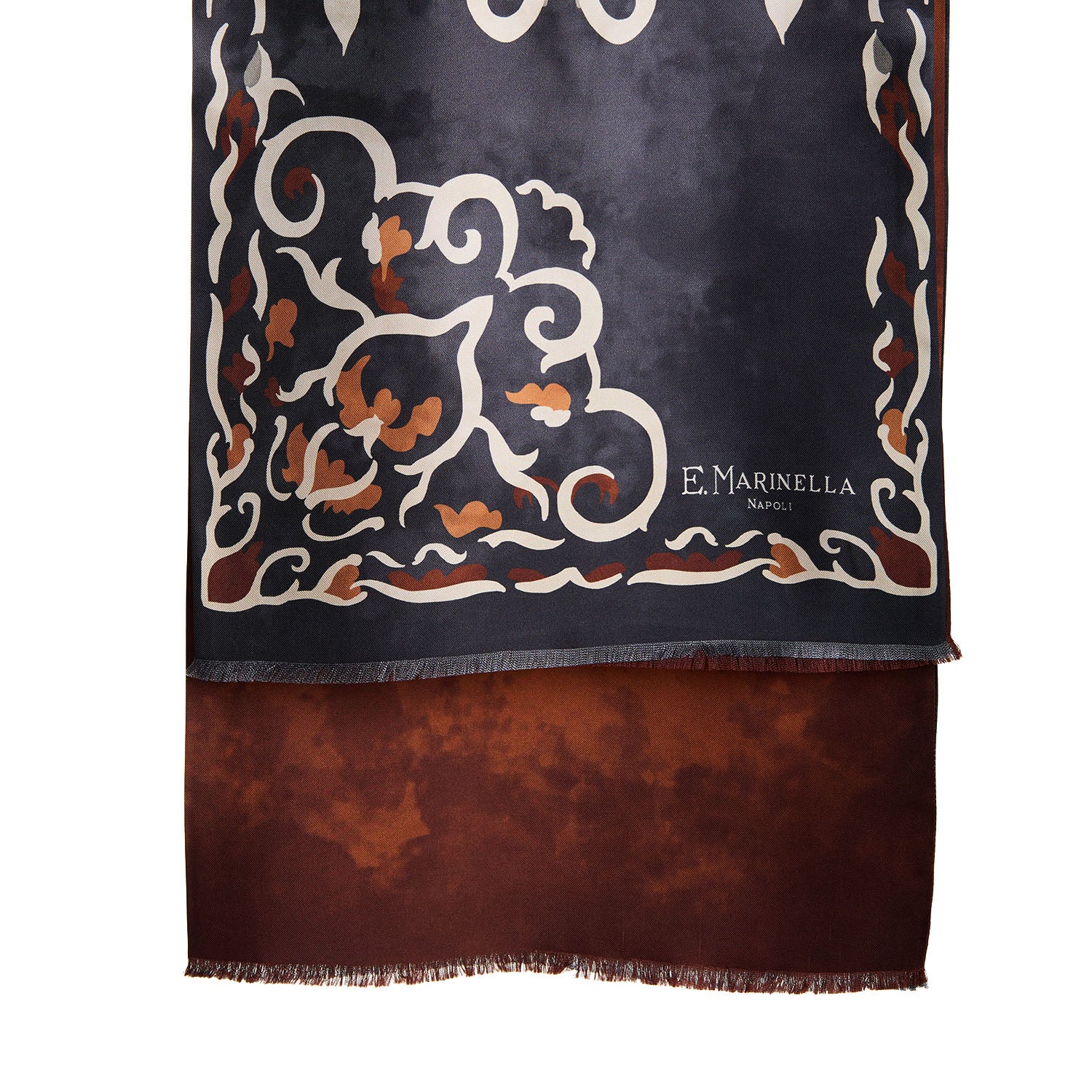 DARK GREY DOUBLE SILK SCARF - Image 2